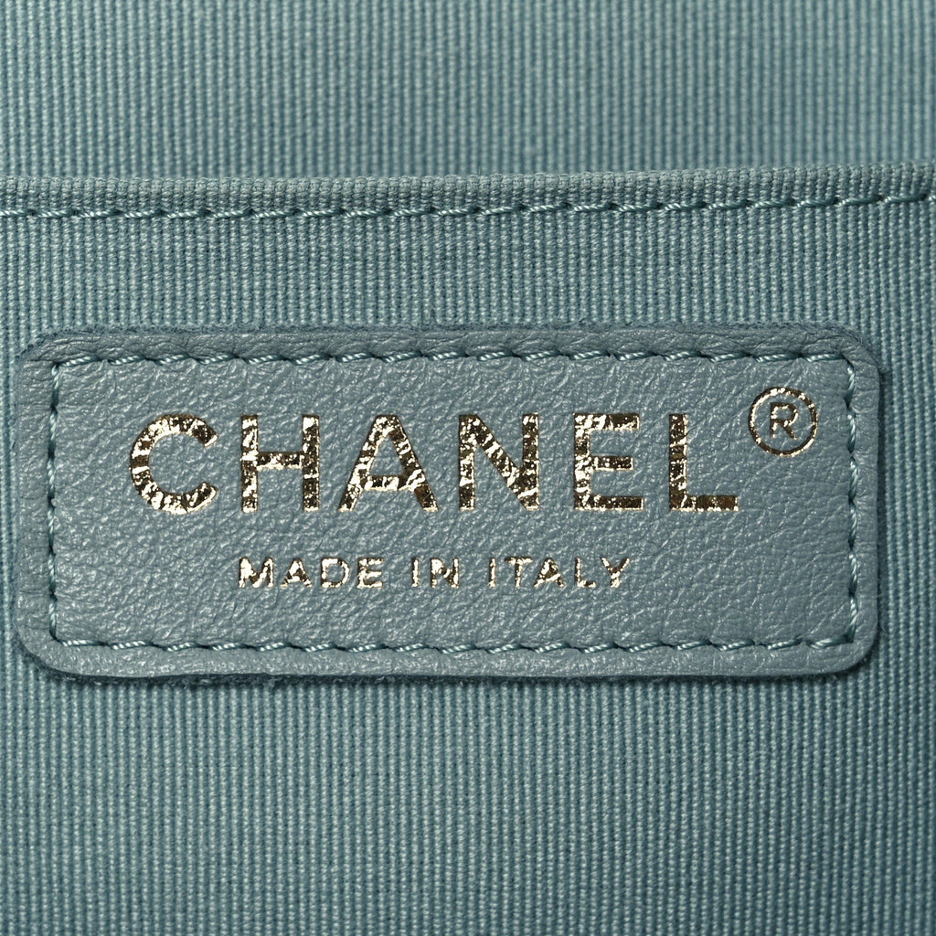 Lambskin Quilted Small Duma Drawstring Backpack Light Blue