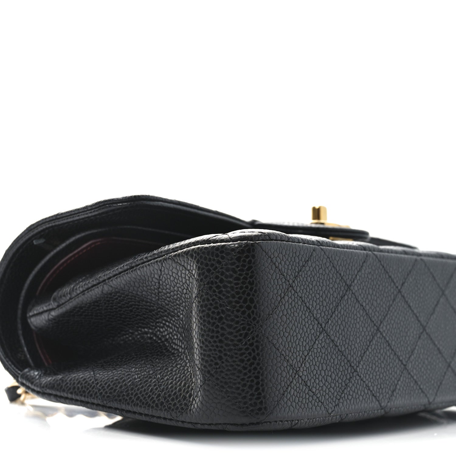 Caviar Quilted Small Double Flap Black