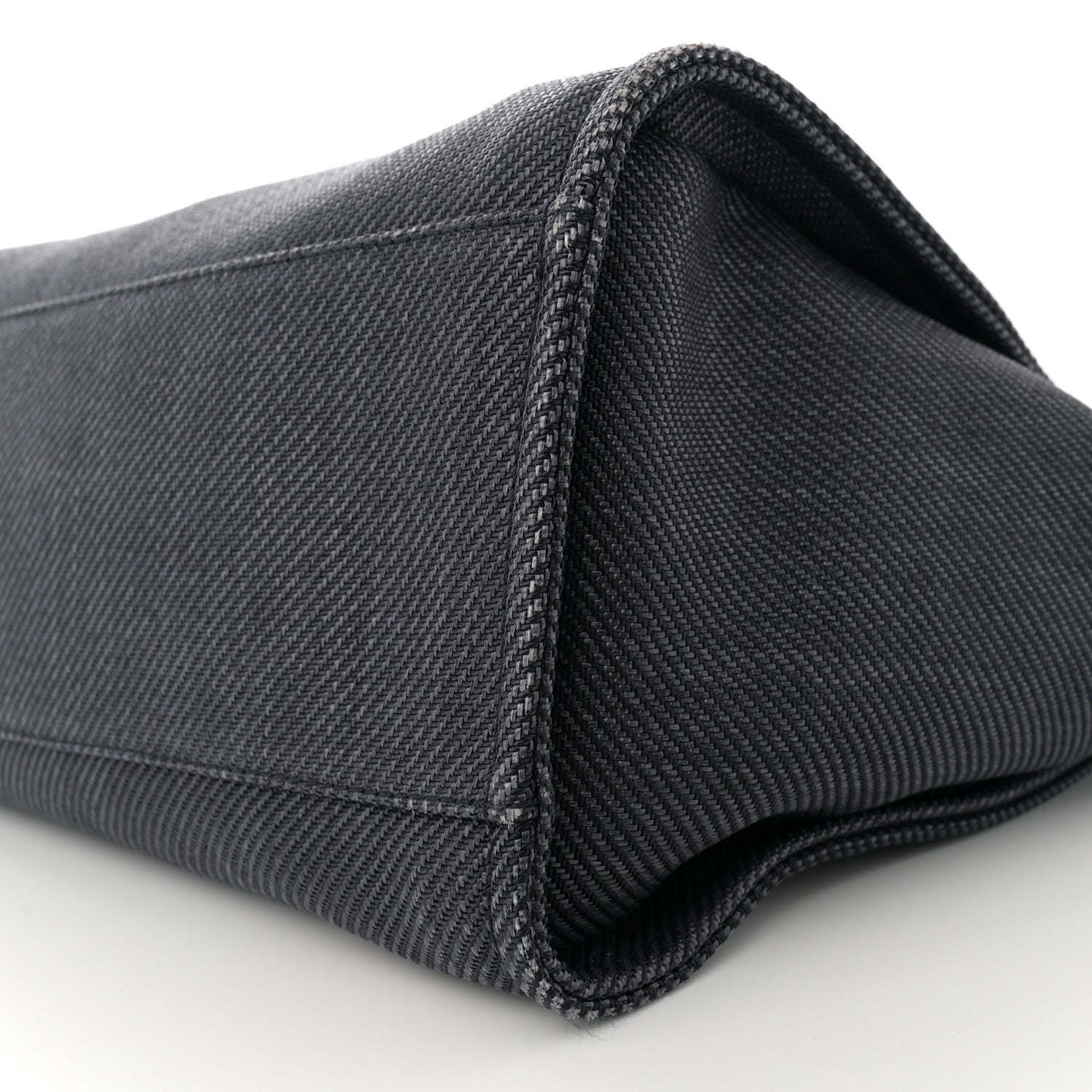 Mixed Fibers Calfskin Striped Medium Deauville Tote Black Black