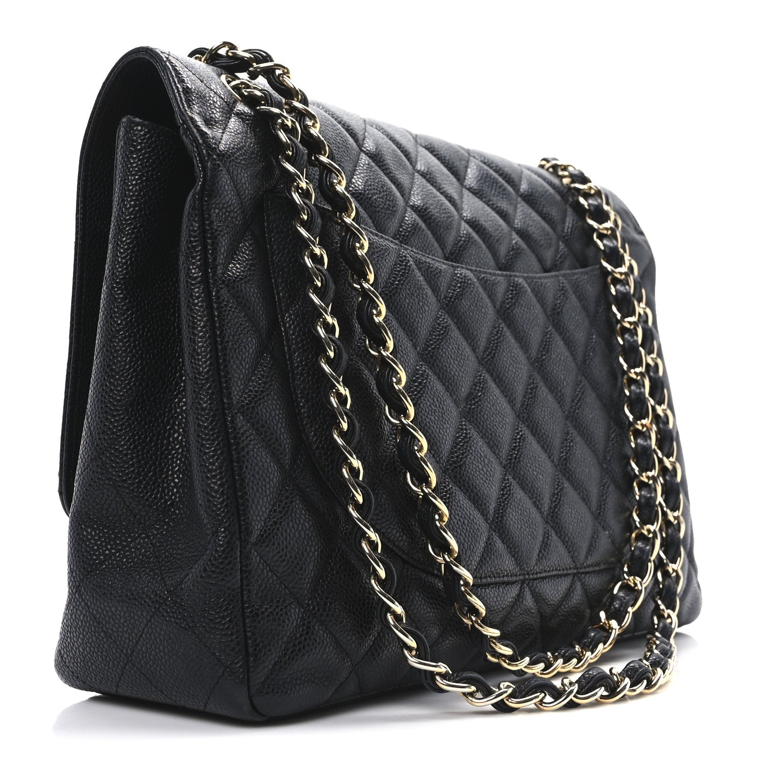 Caviar Quilted Maxi Single Flap Black