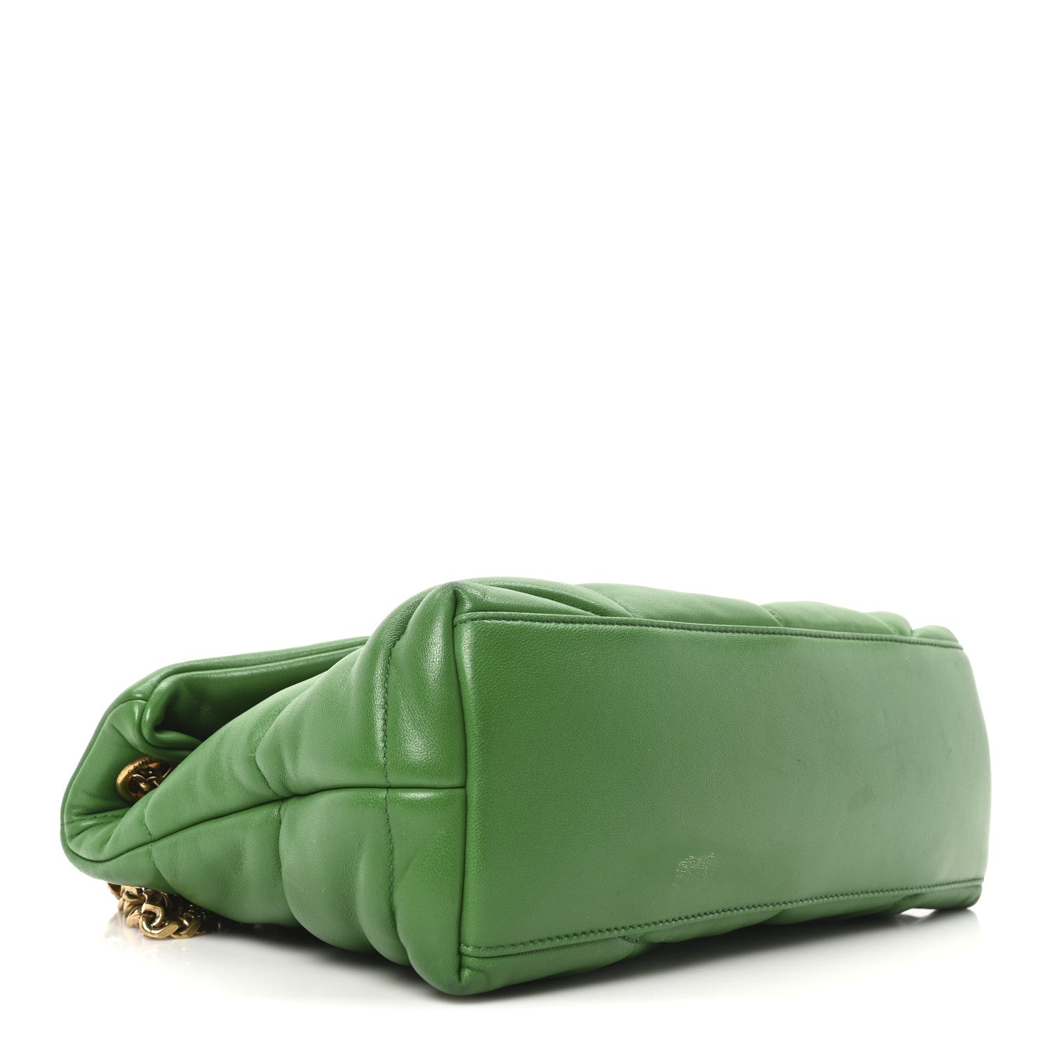 Lambskin Quilted Small Loulou Puffer Monogram Chain Satchel New Vert