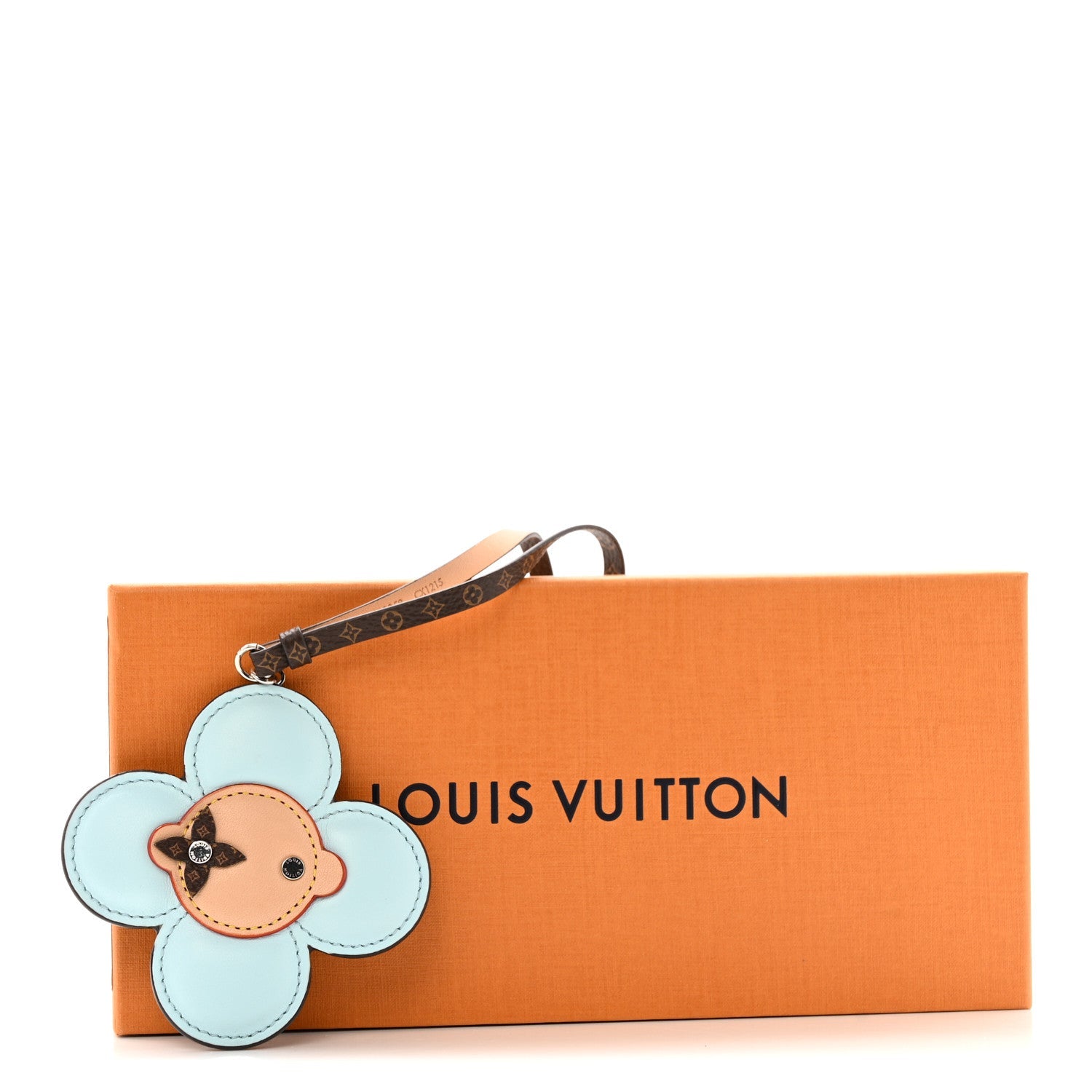 Calfskin Monogram Vivienne Strap Bag Charm Light Blue