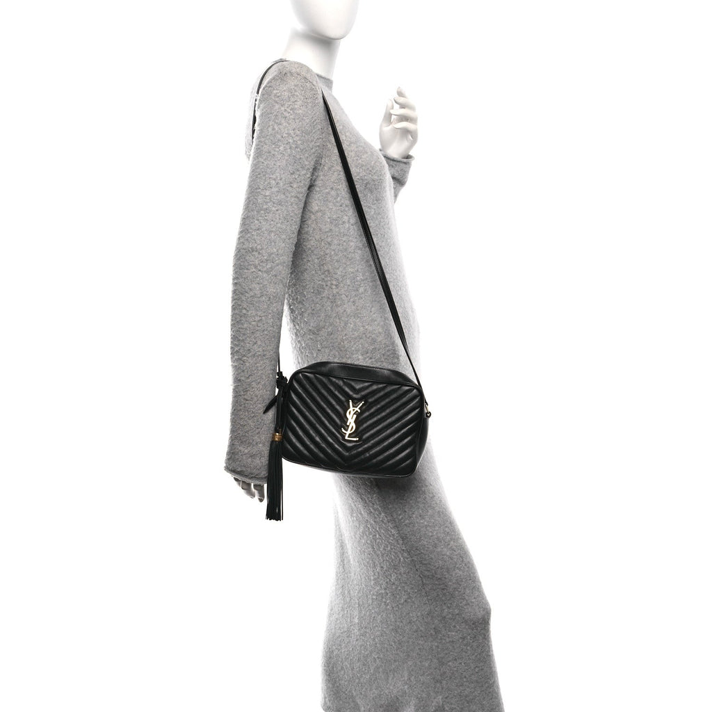 Calfskin Matelasse Monogram Lou Camera Bag Black