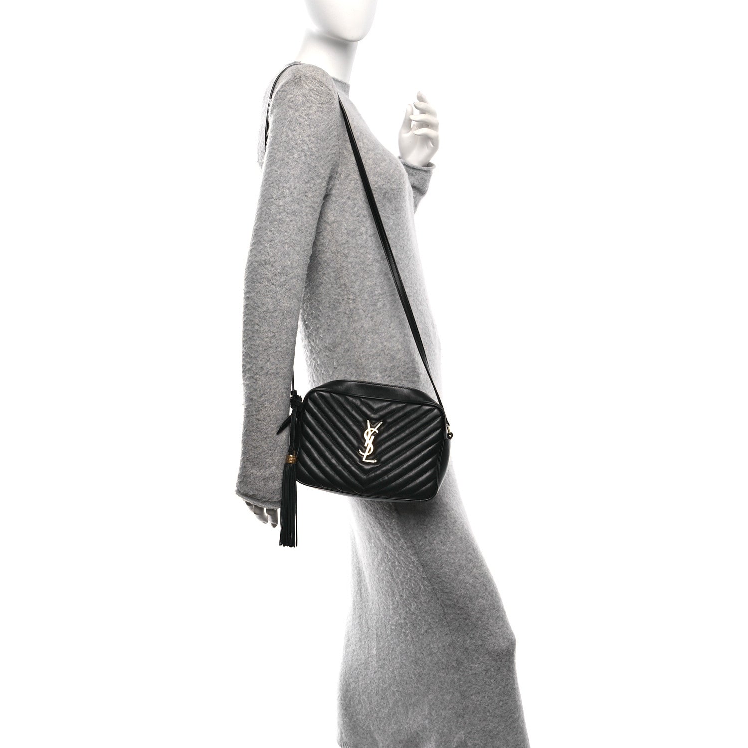 Calfskin Matelasse Monogram Lou Camera Bag Black