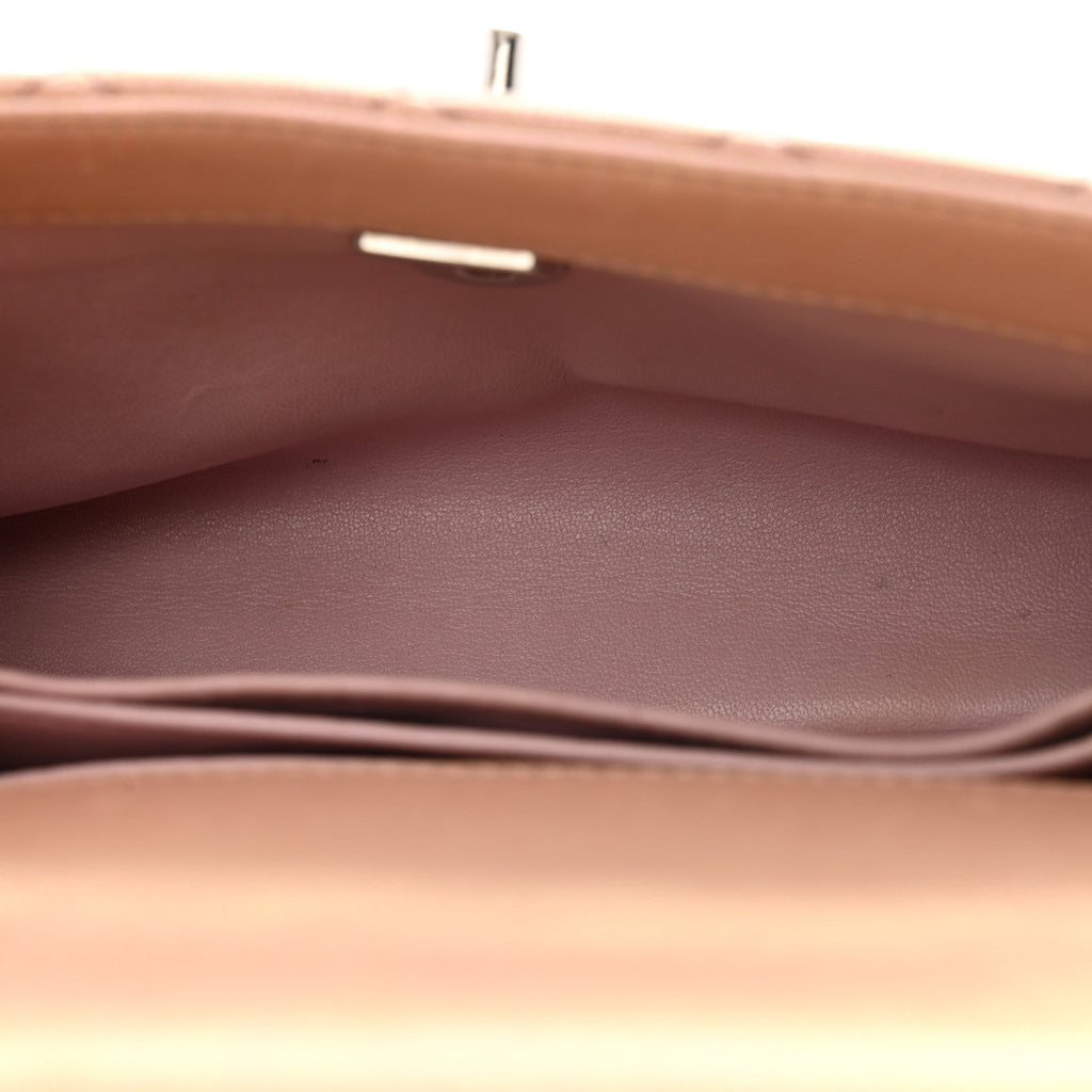 Iridescent Caviar Quilted Mini Coco Handle Flap Pink