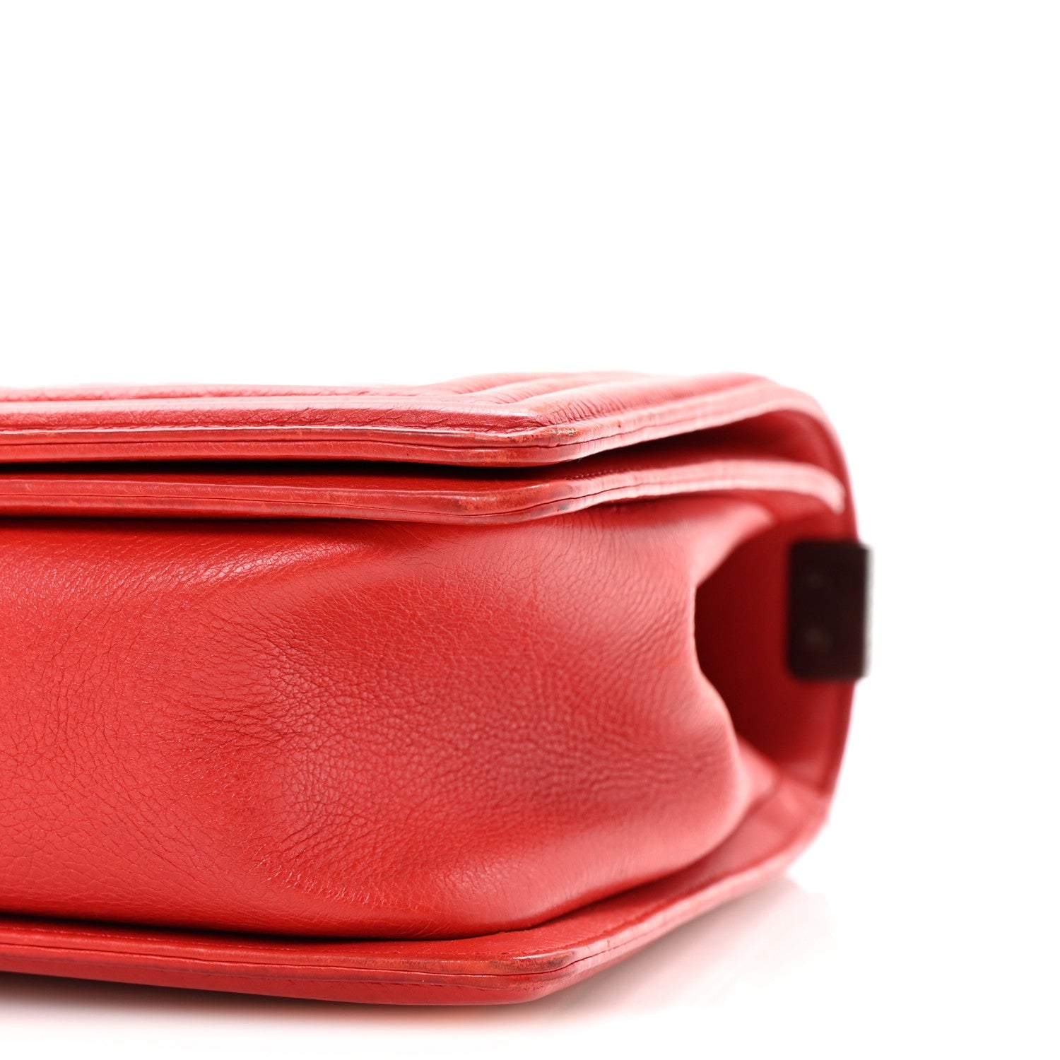Calfskin Double Stitch New Medium Boy Flap Red