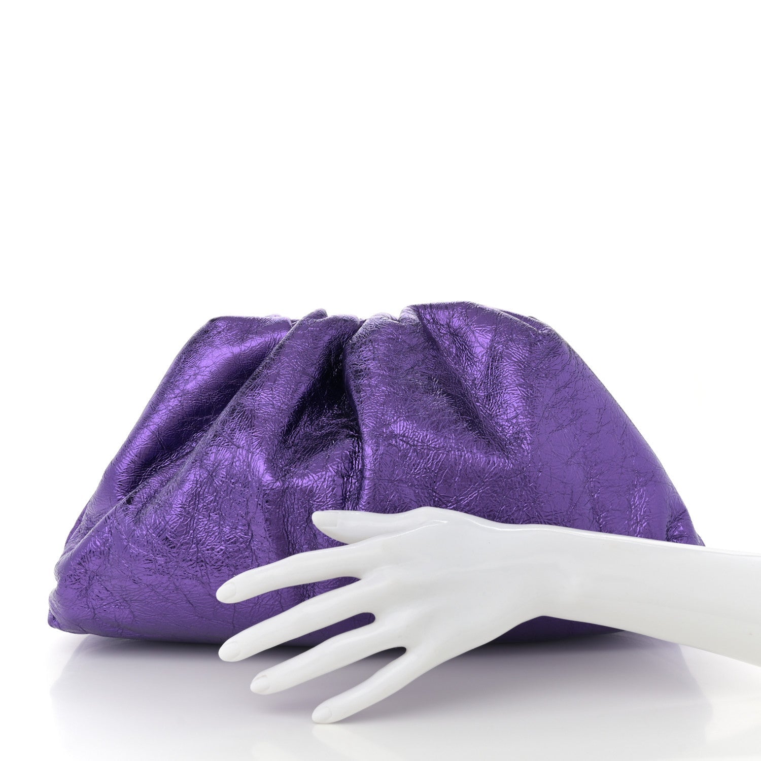 Metallic Crinkled Lambskin The Pouch Viola