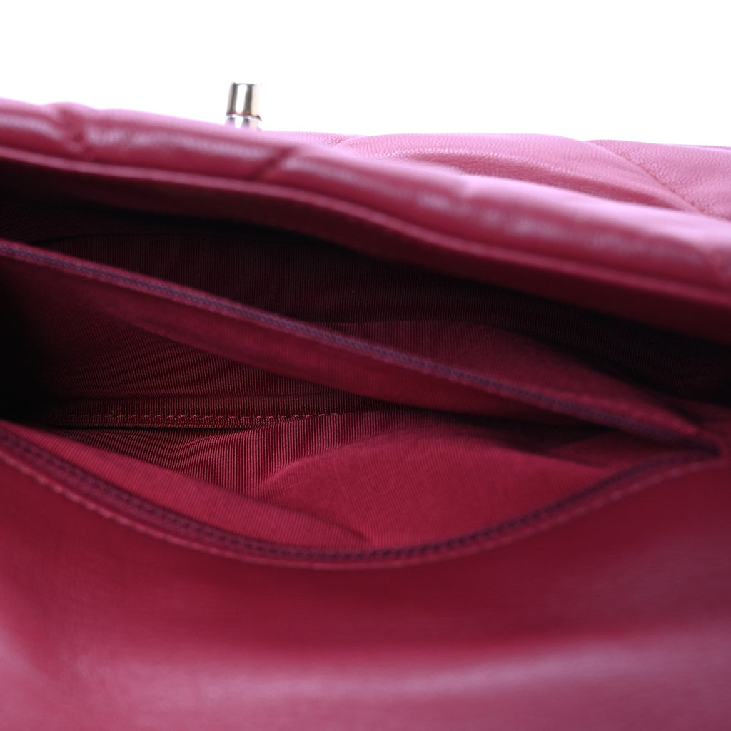 Goatskin Quilted Medium Chanel 19 Flap Red