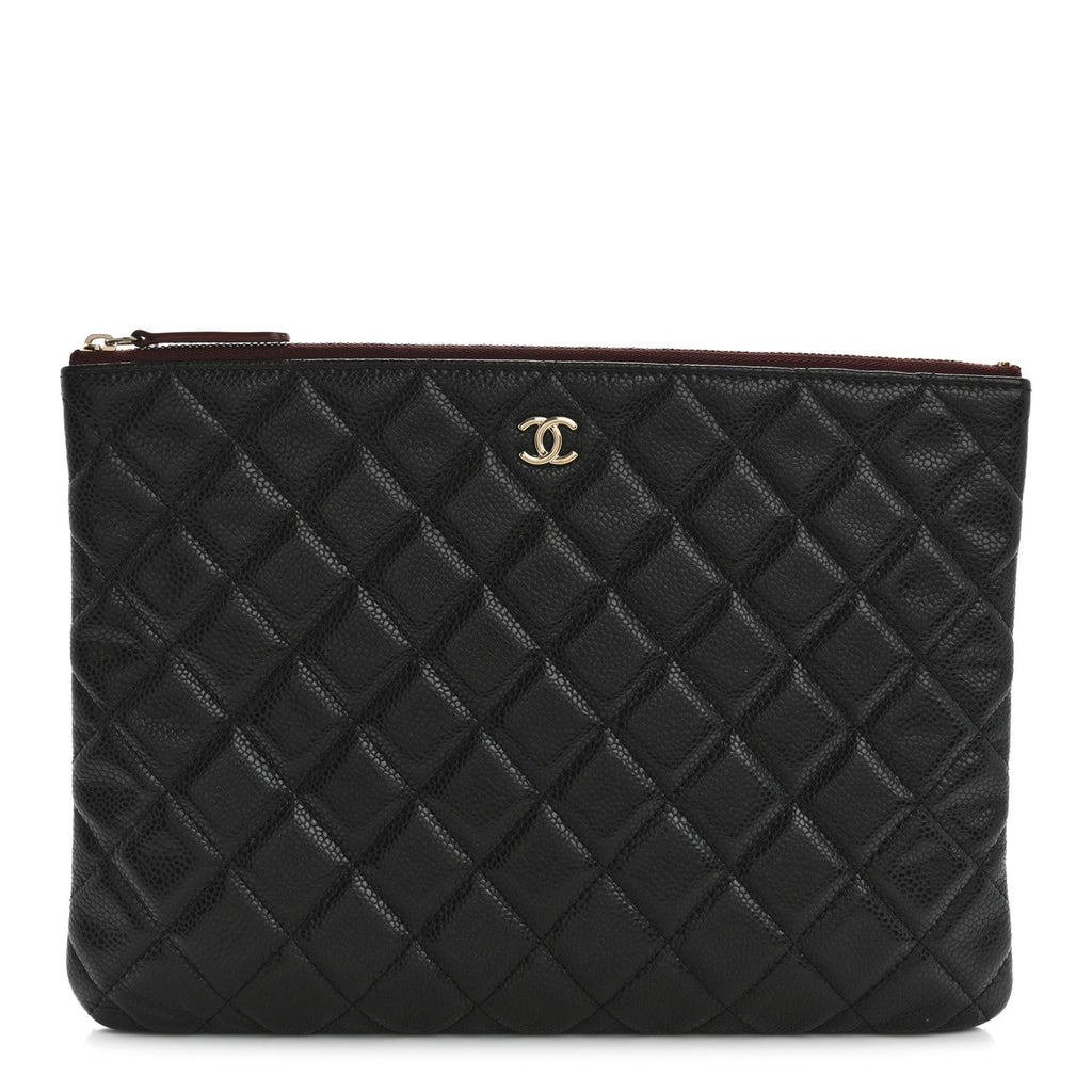 Caviar Quilted Medium Cosmetic Case Black