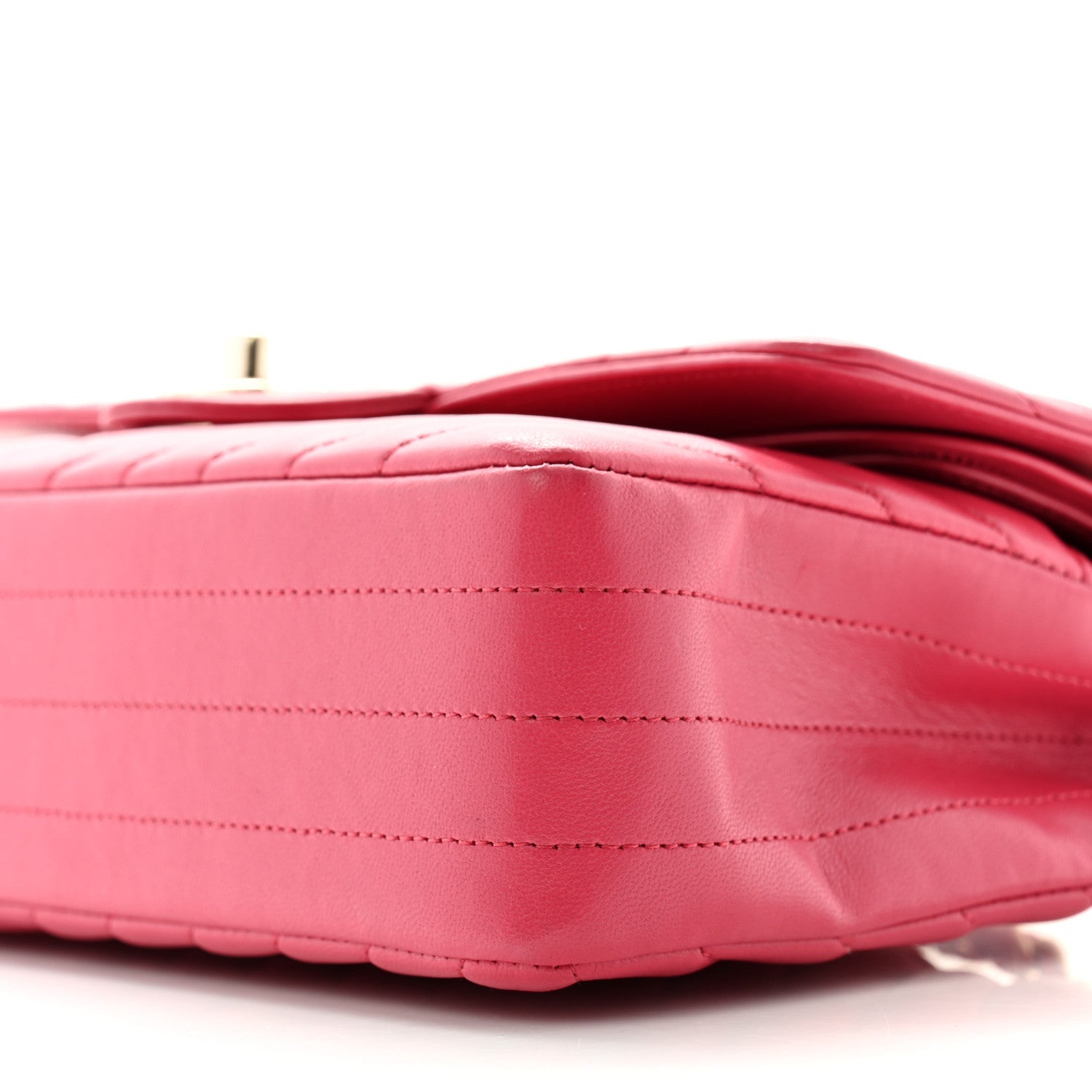 Lambskin Chevron Quilted Small Double Flap Pink