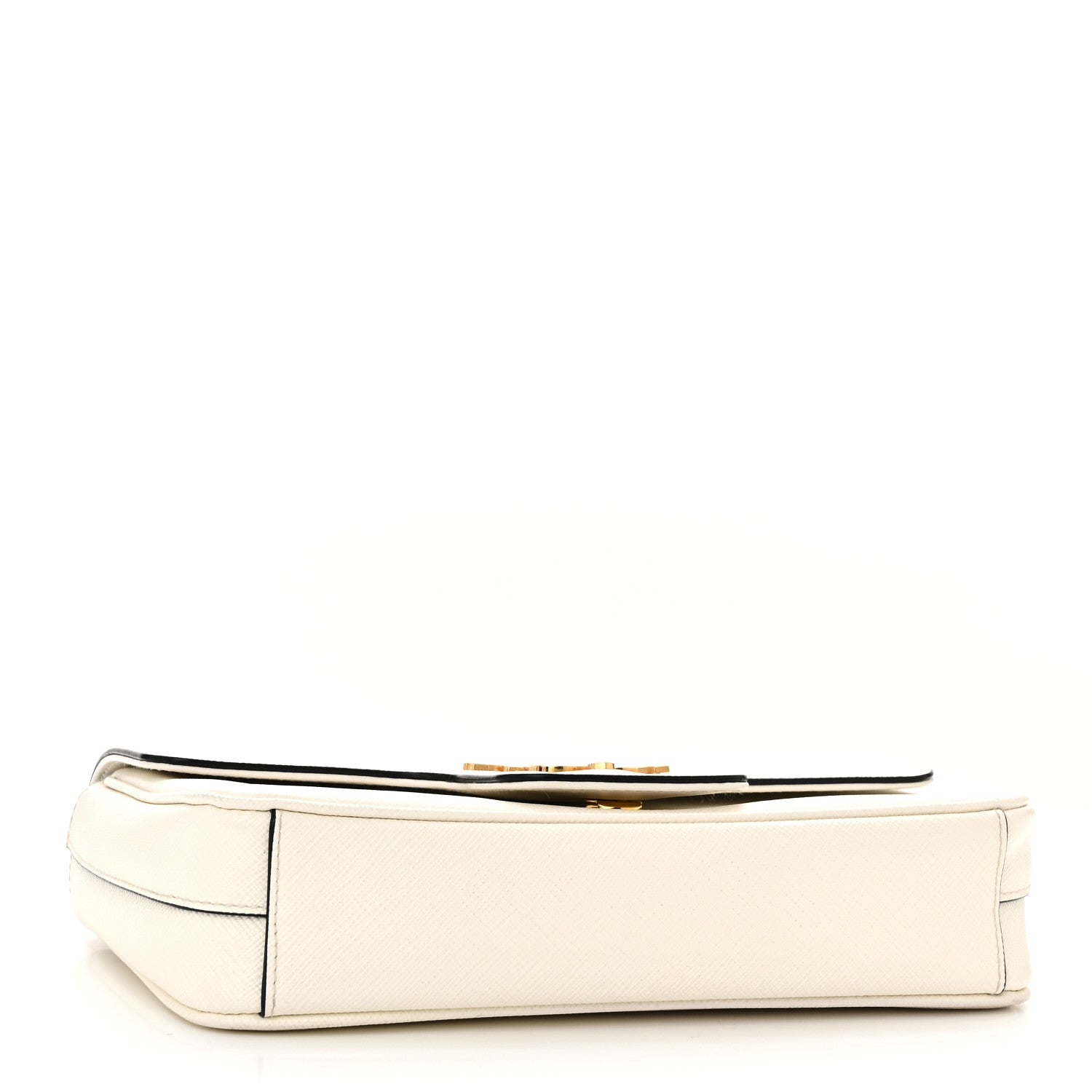 Saffiano Flap Shoulder Bag White