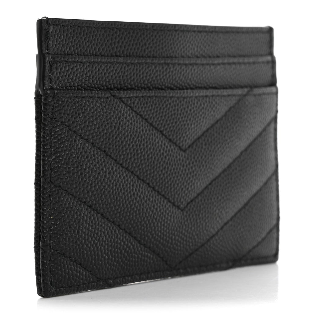 Grain De Poudre Matelasse Chevron Monogram Credit  Case Black
