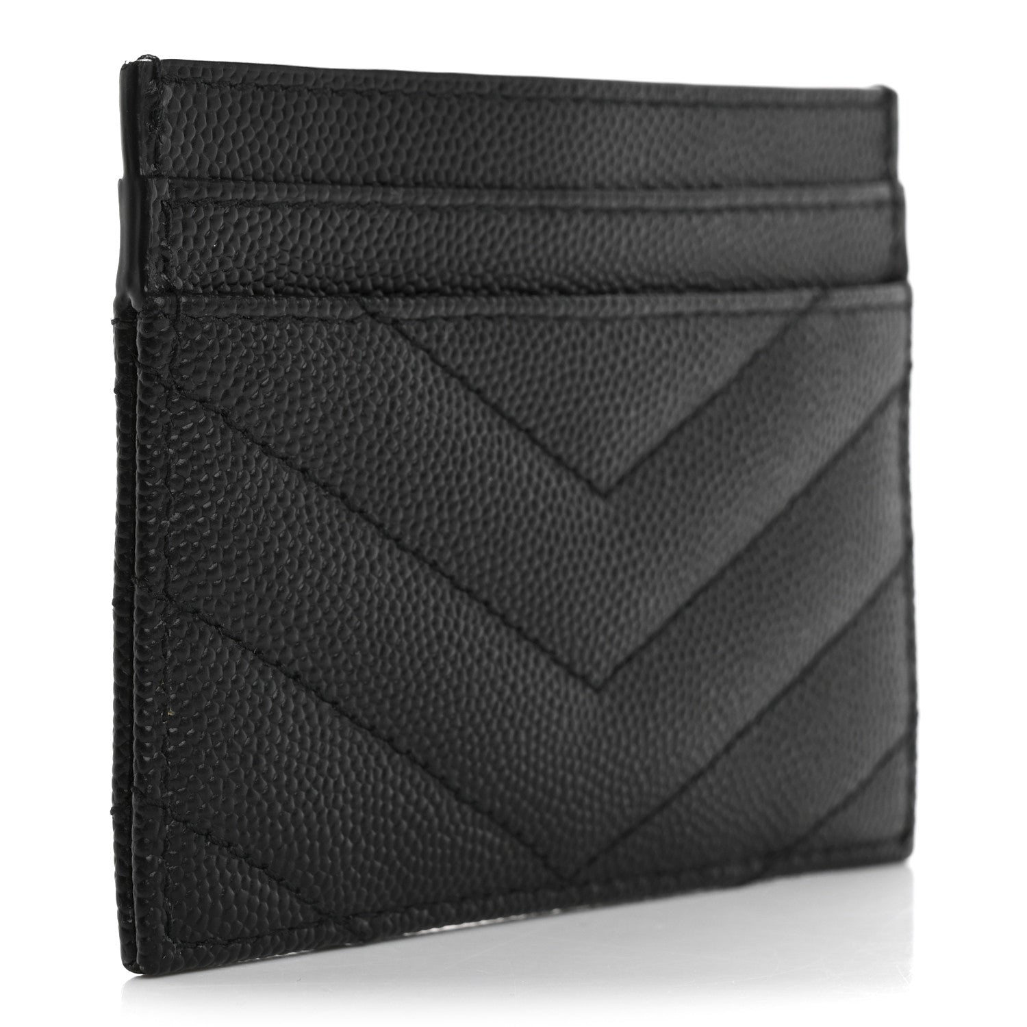 Grain De Poudre Matelasse Chevron Monogram Credit  Case Black