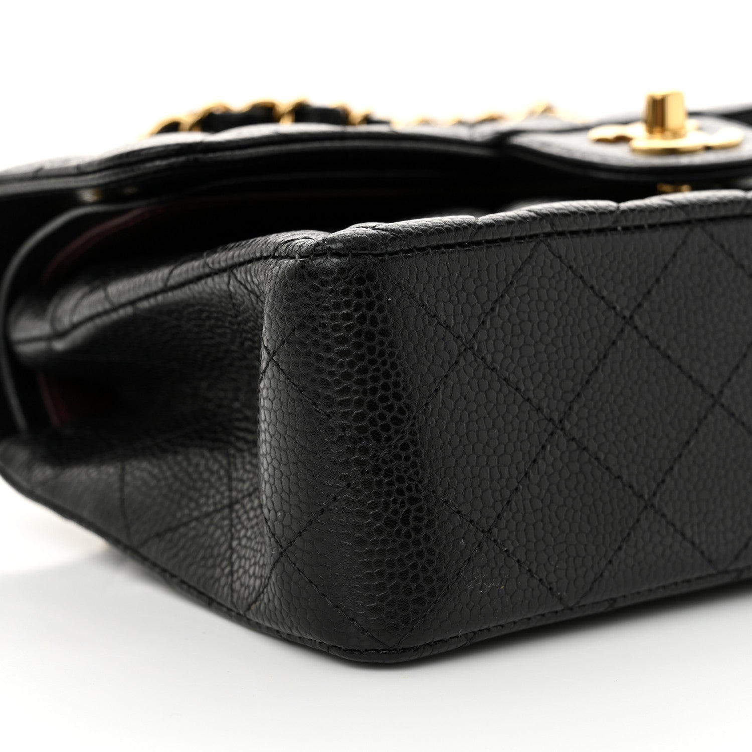 Caviar Quilted Small Double Flap Black