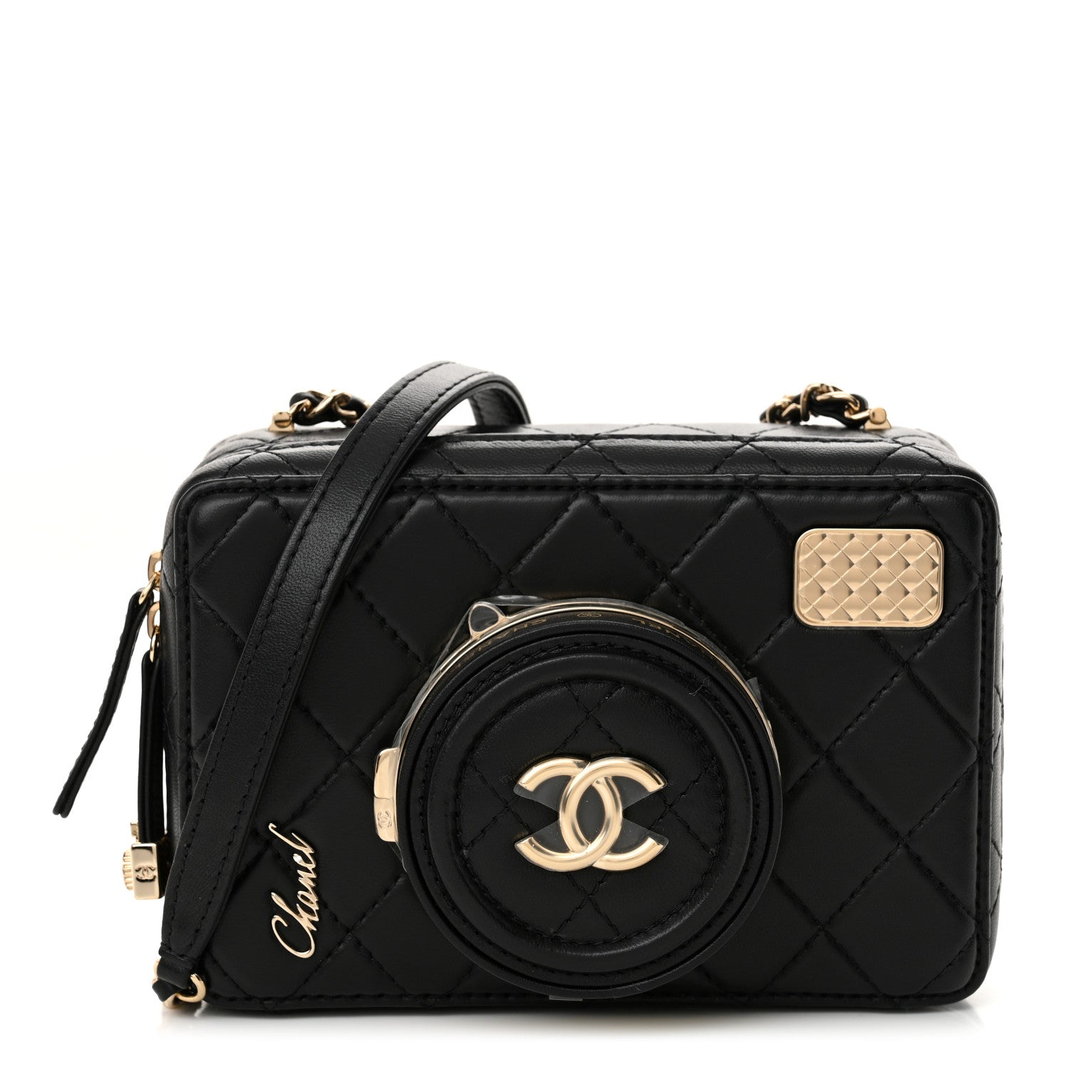 Lambskin Quilted Coco  Bag Black