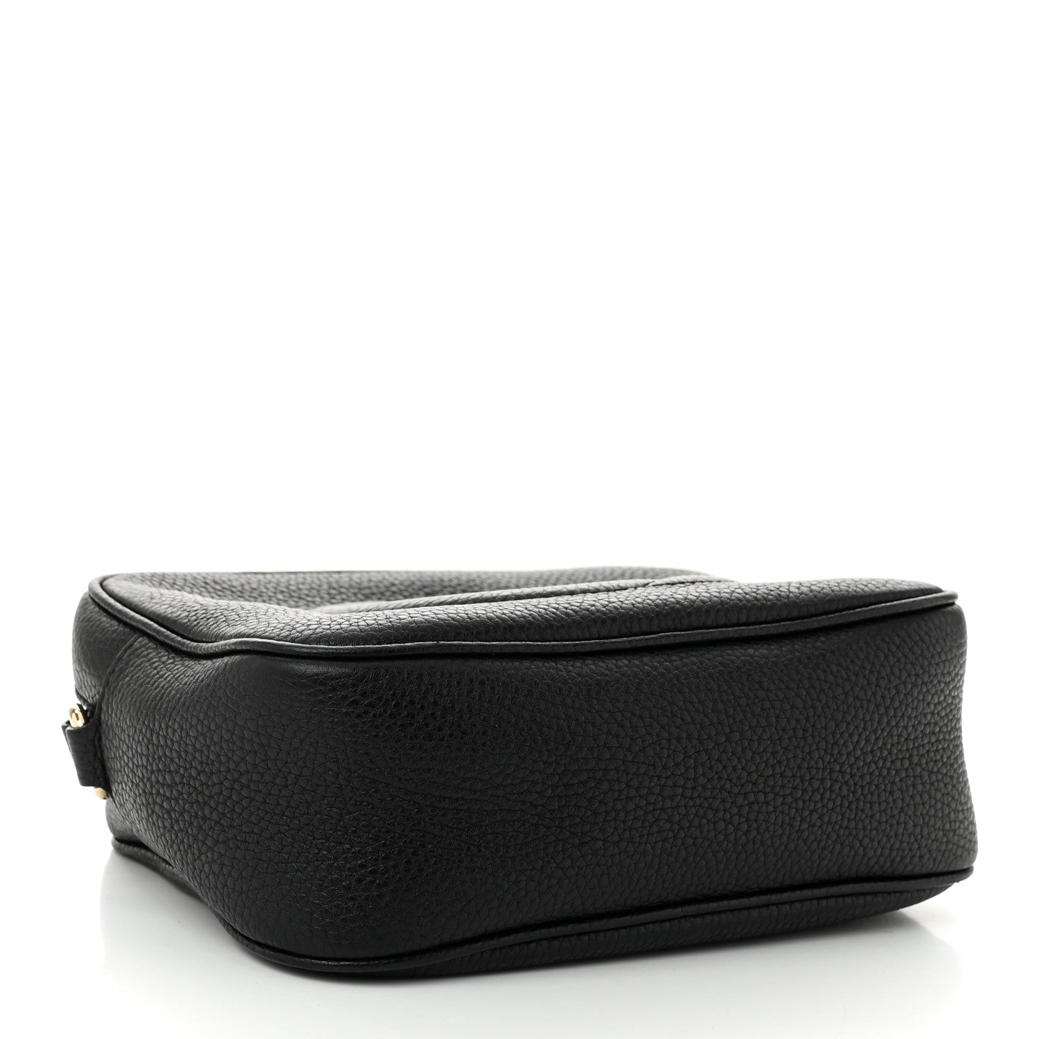 Pebbled Calfskin Small Soho Disco Bag Black