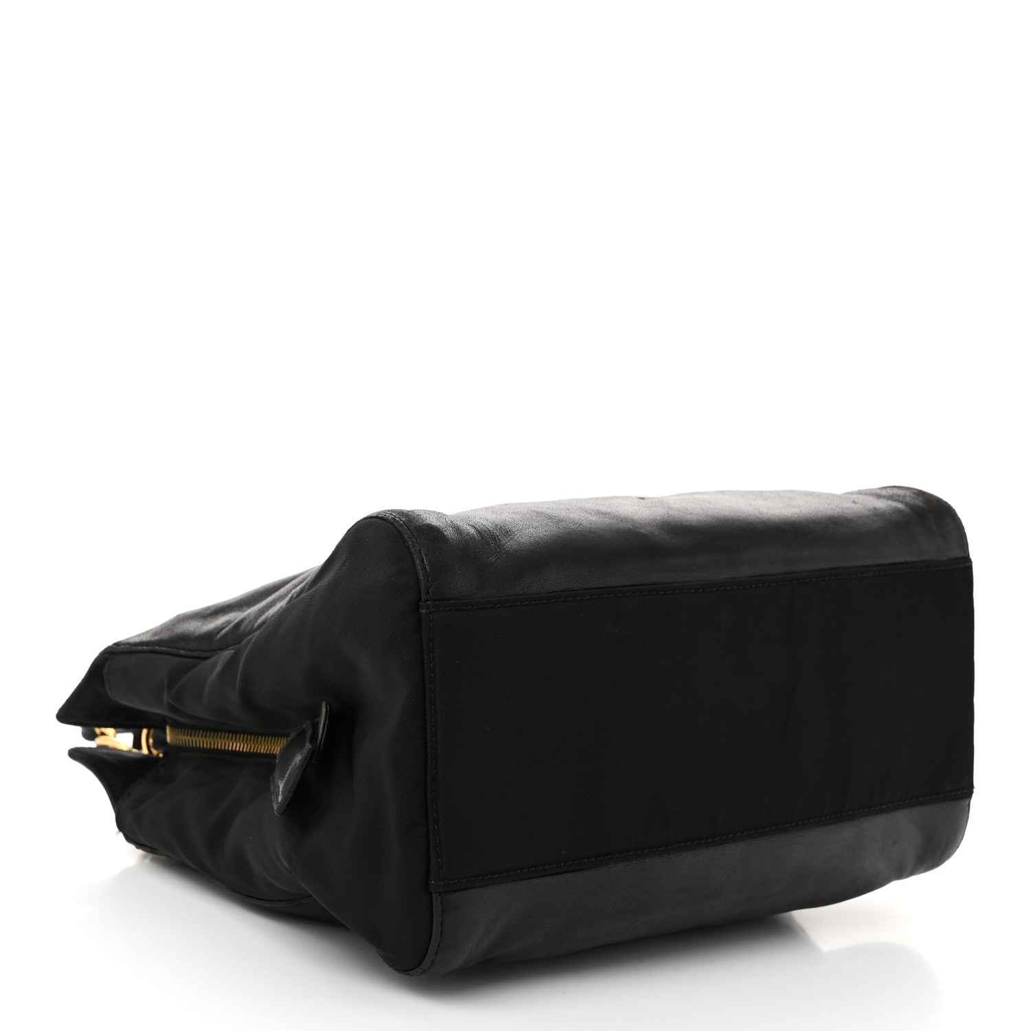 Nappa Tessuto Nylon Small Shoulder Bag Black