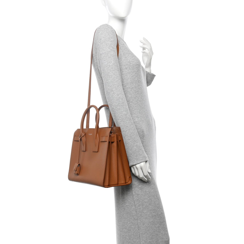 Grained Calfskin Small Sac De Jour Saddle Brown