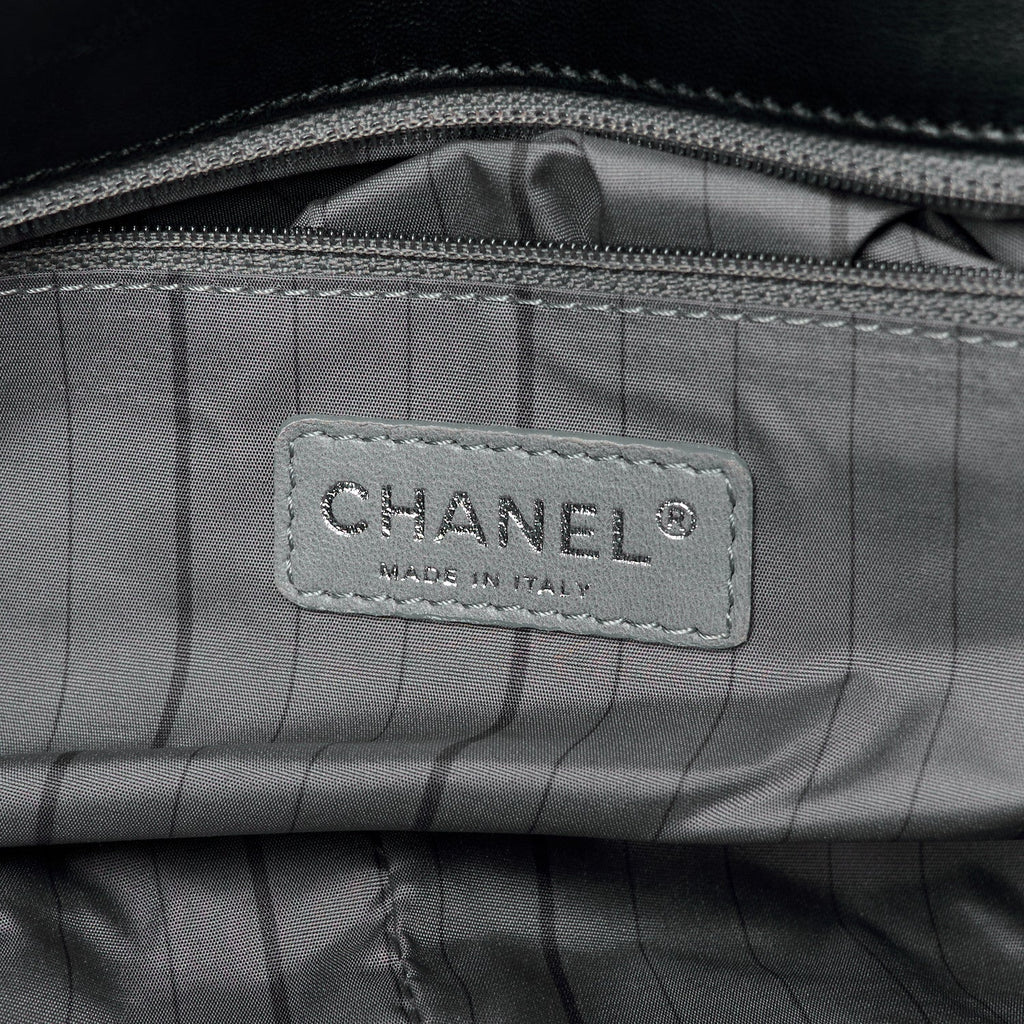 Lambskin Studded CC East West Flap Black