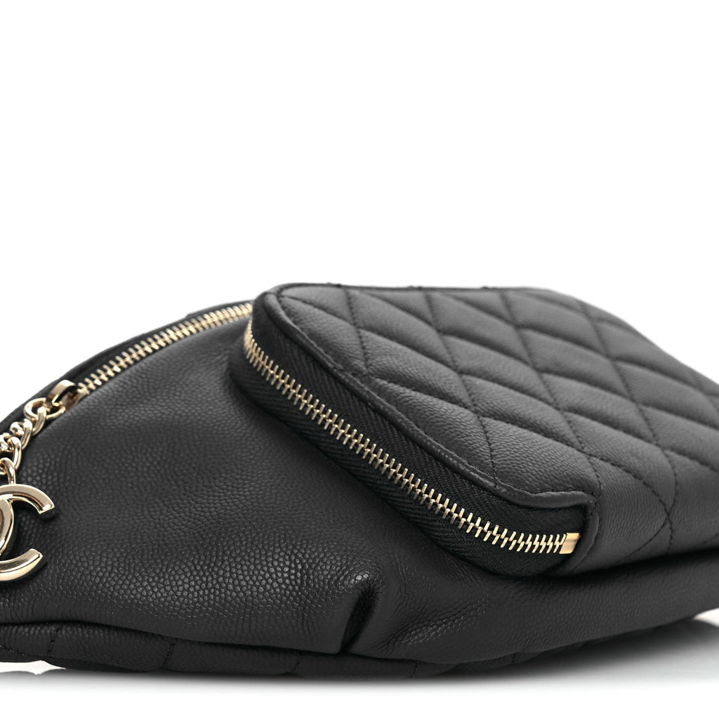 Caviar Quilted Business Affinity Waist Belt Bag Navy