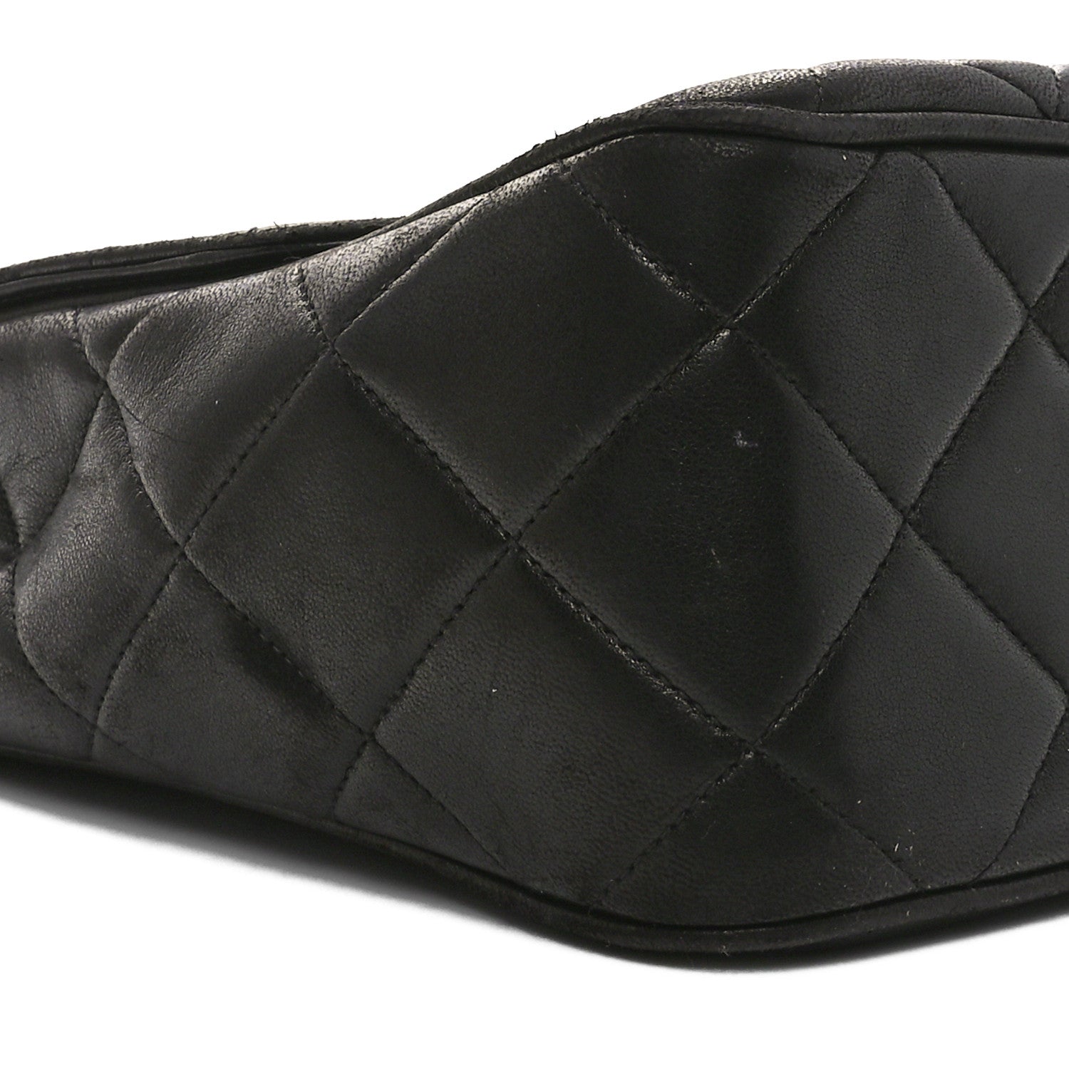 Lambskin Quilted Medium Square Flap Bag Black