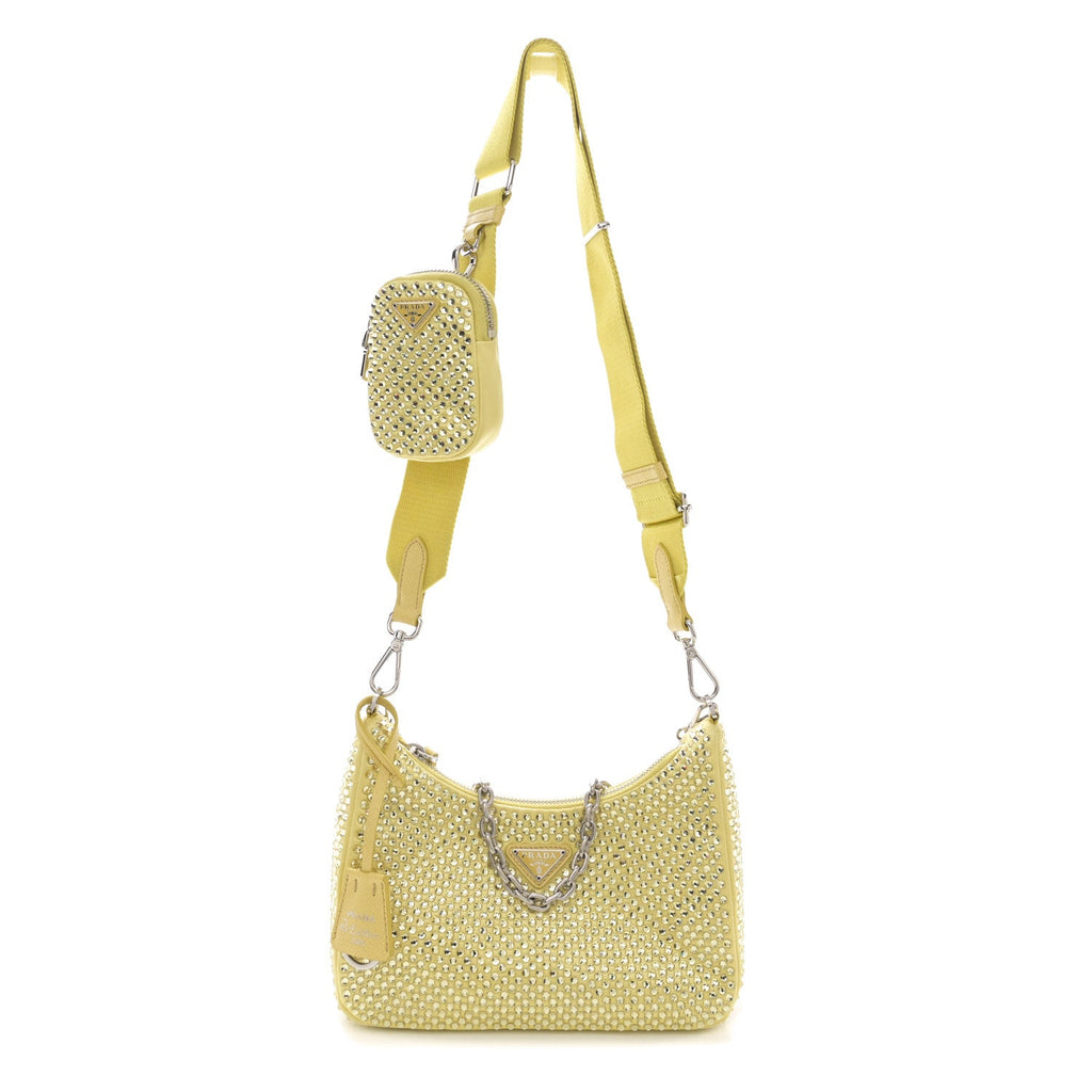 Satin Crystal Re-Edition 2005 Shoulder Bag Ananas