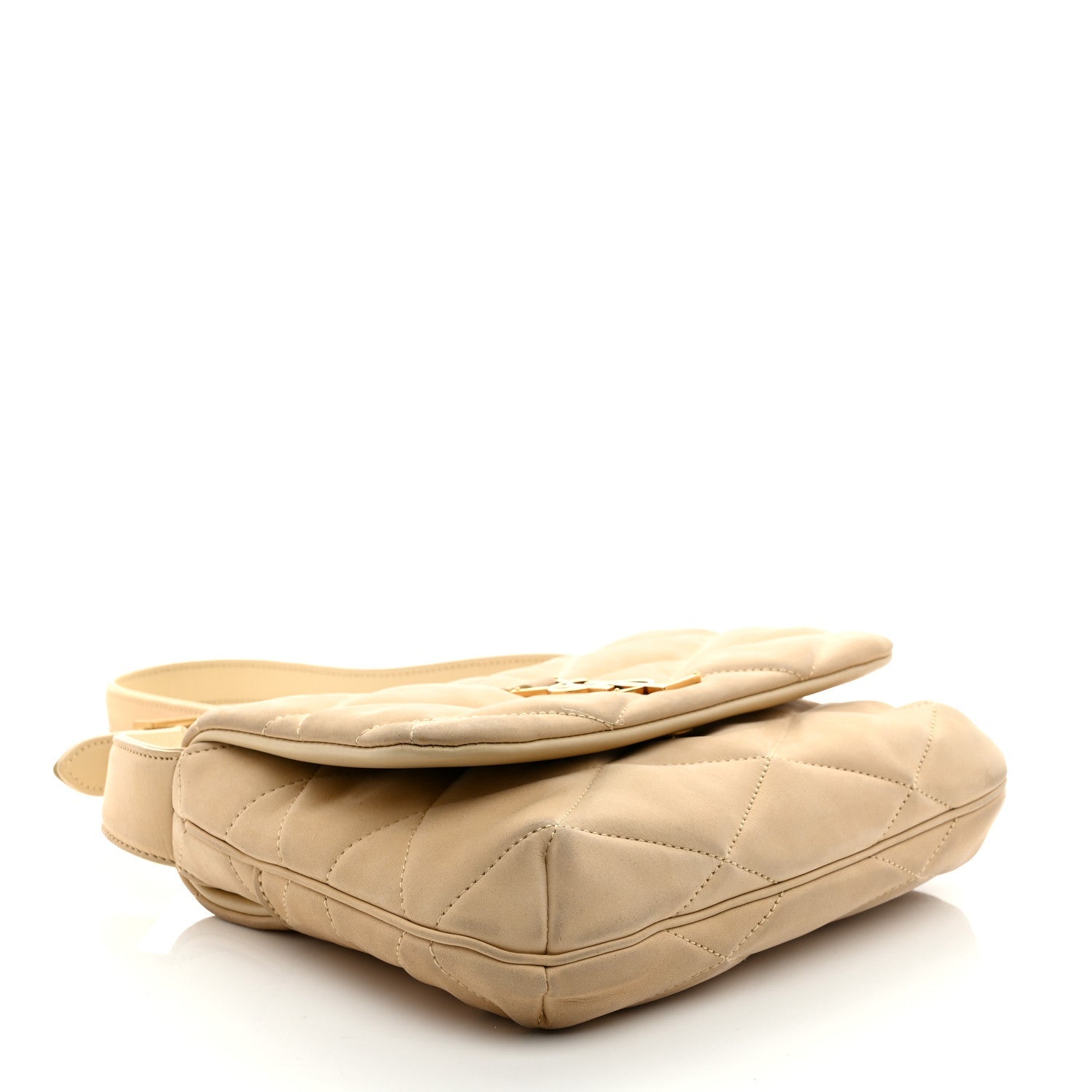 Nubuck Suede Quilted Le 57 Diamond Shoulder Bag Burro