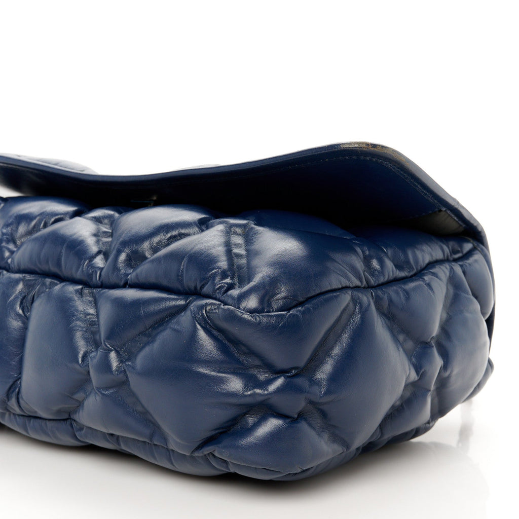 Calfskin Quilted Large Chesterfield Flap Navy