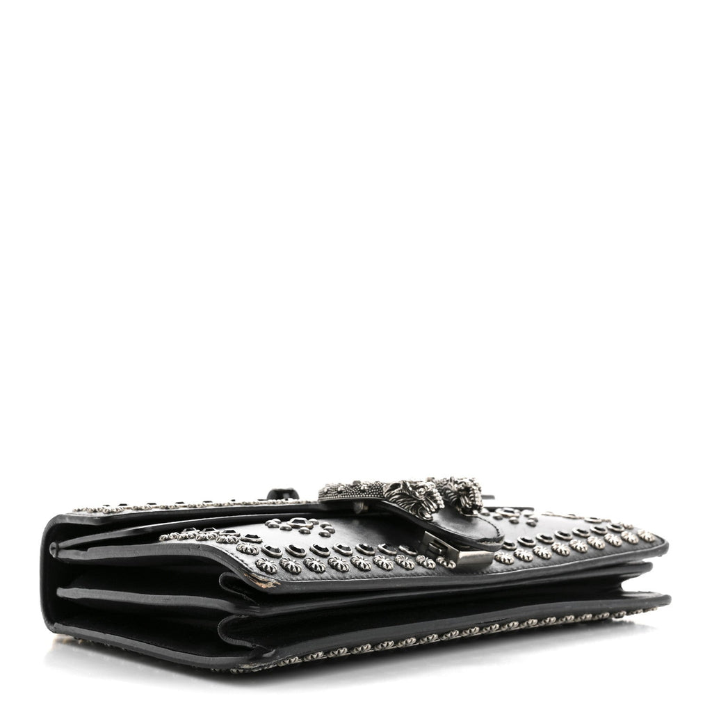 Calfskin Studded Small Dionysus Shoulder Bag Black