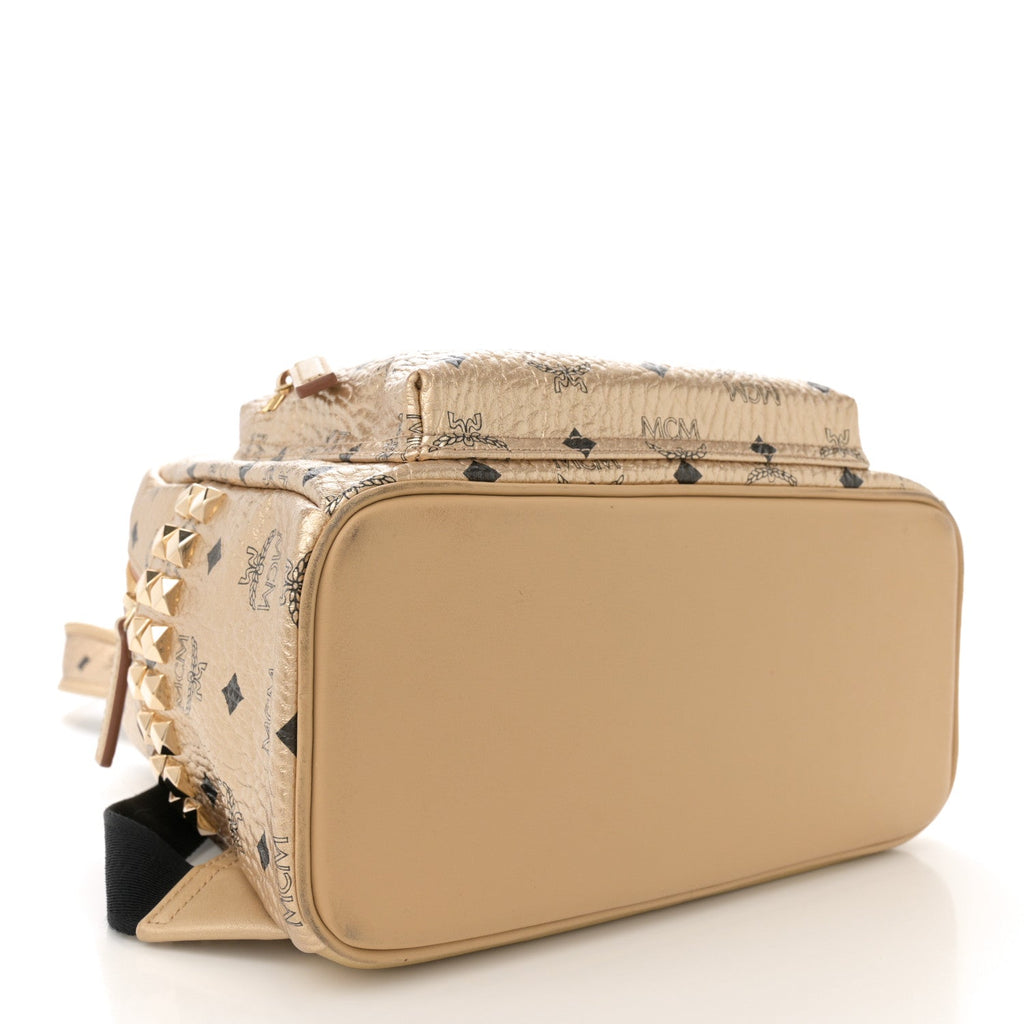 Metallic Visetos Small Side Stud Stark Backpack Gold