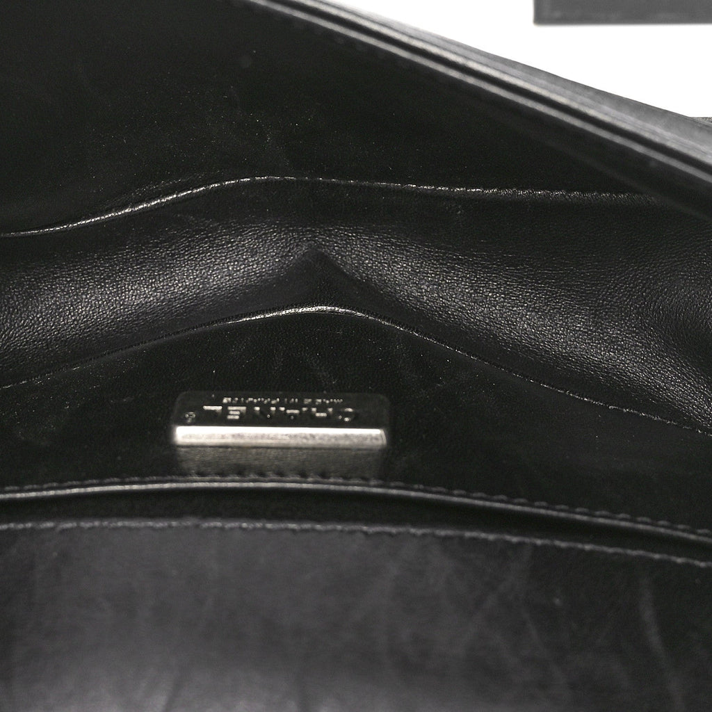 Galuchat Stingray Small Boy Flap Black Silver
