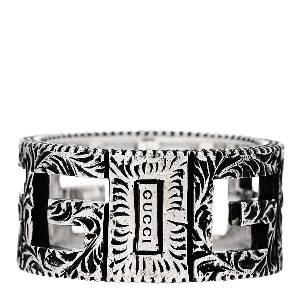 Sterling Silver Wide Square G Band Ring 56 7.5