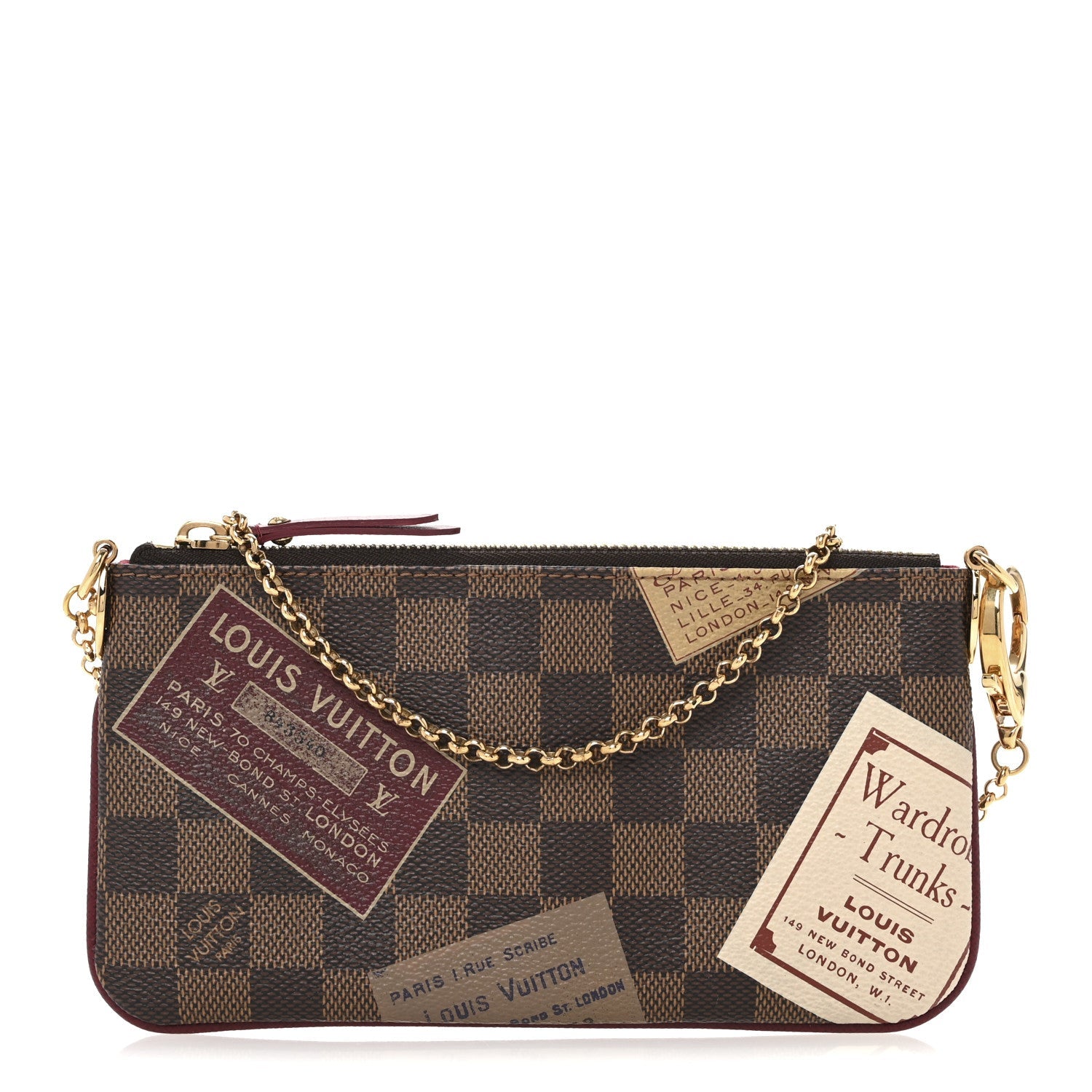 Damier Ebene Trunks Labels Pochette Milla MM