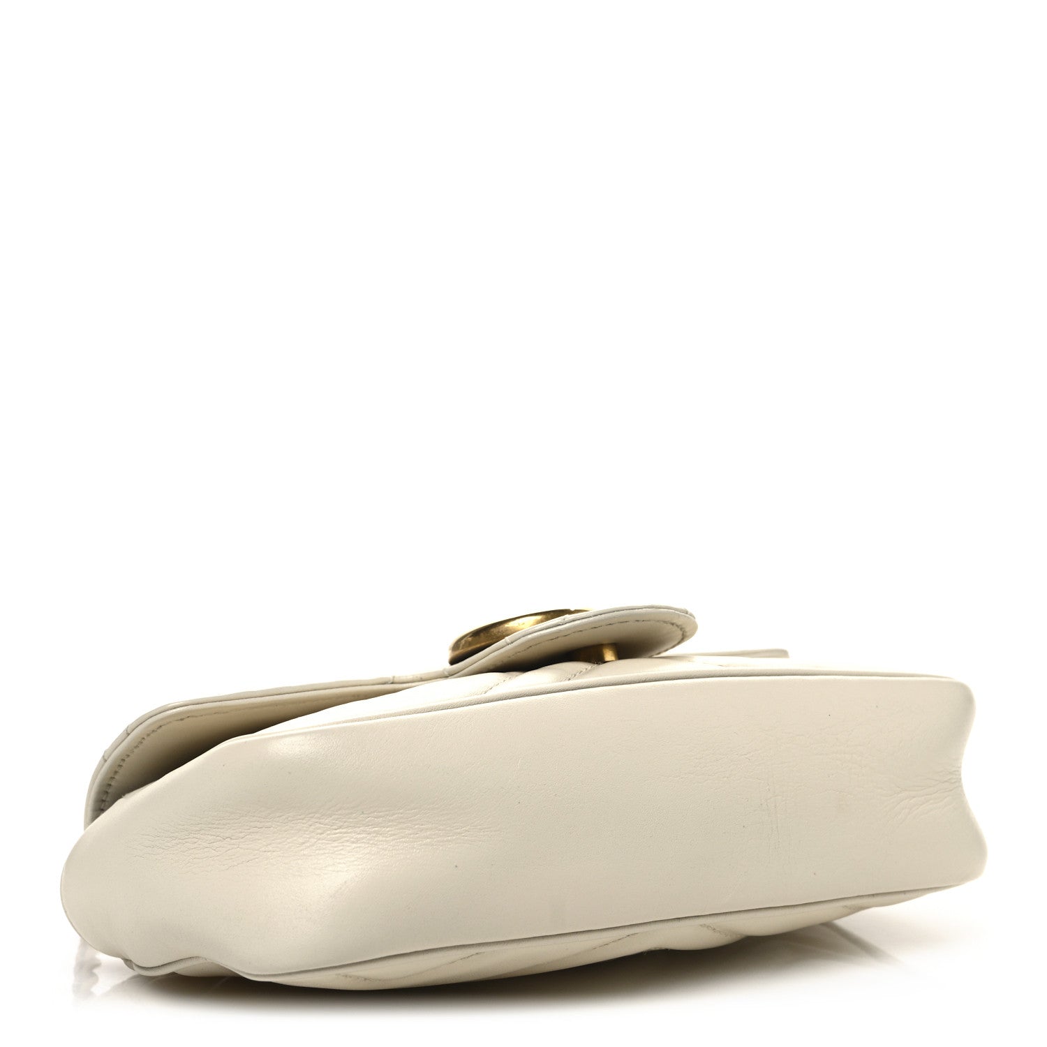 Calfskin Matelasse Super Mini GG Marmont Shoulder Bag White
