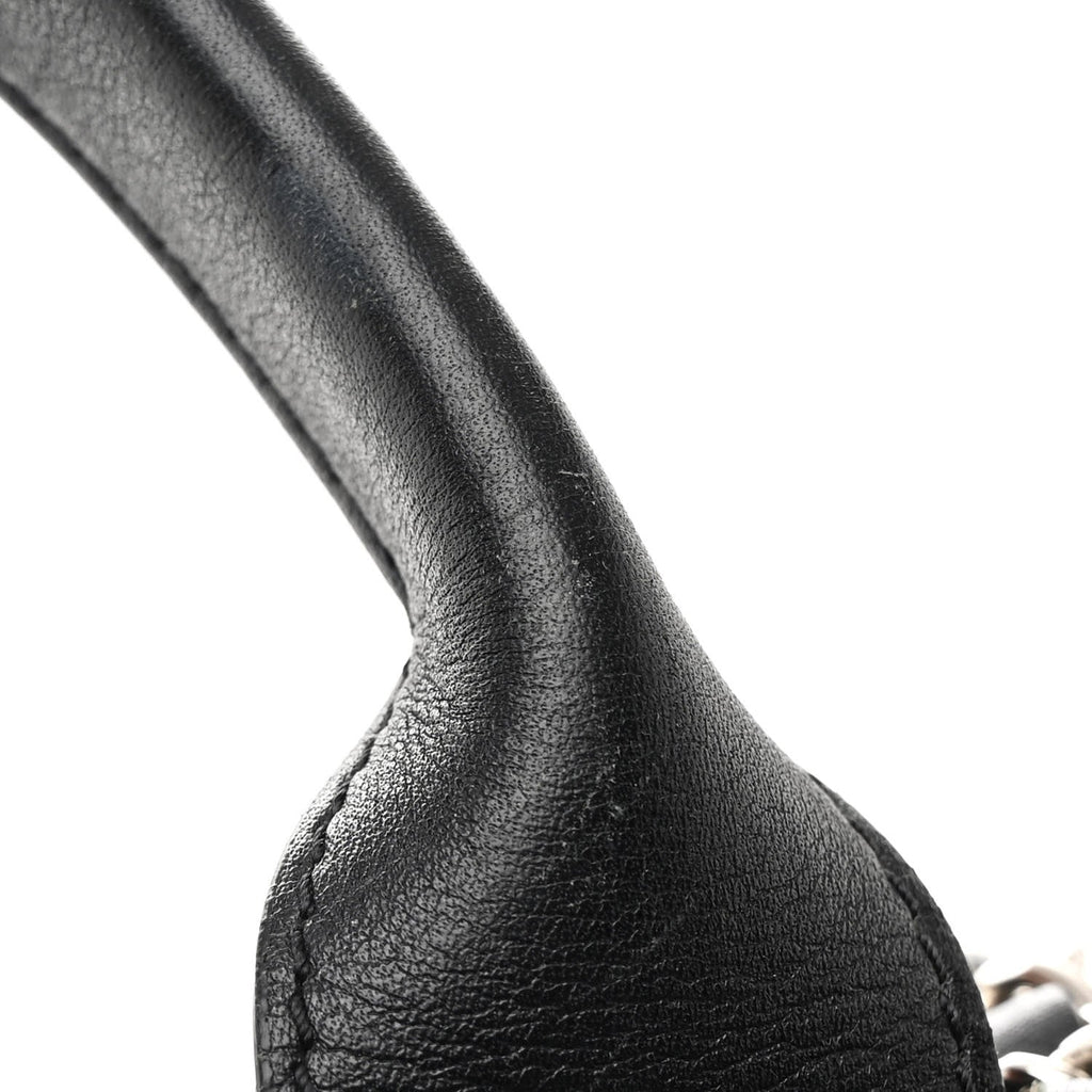 Mixed Fibers Calfskin Small Deauville Tote Black