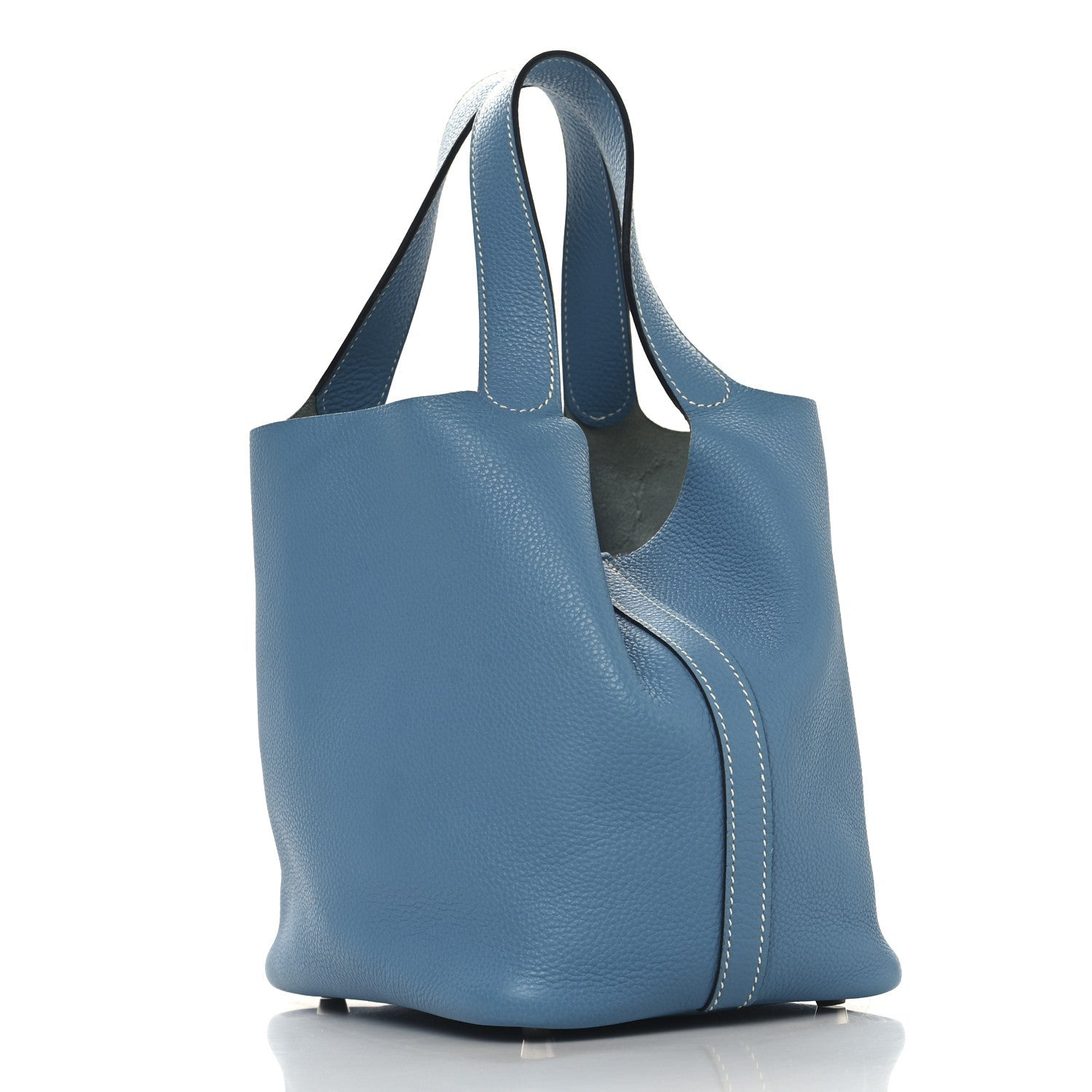 Taurillon Clemence Picotin Lock 18 PM Blue Jean