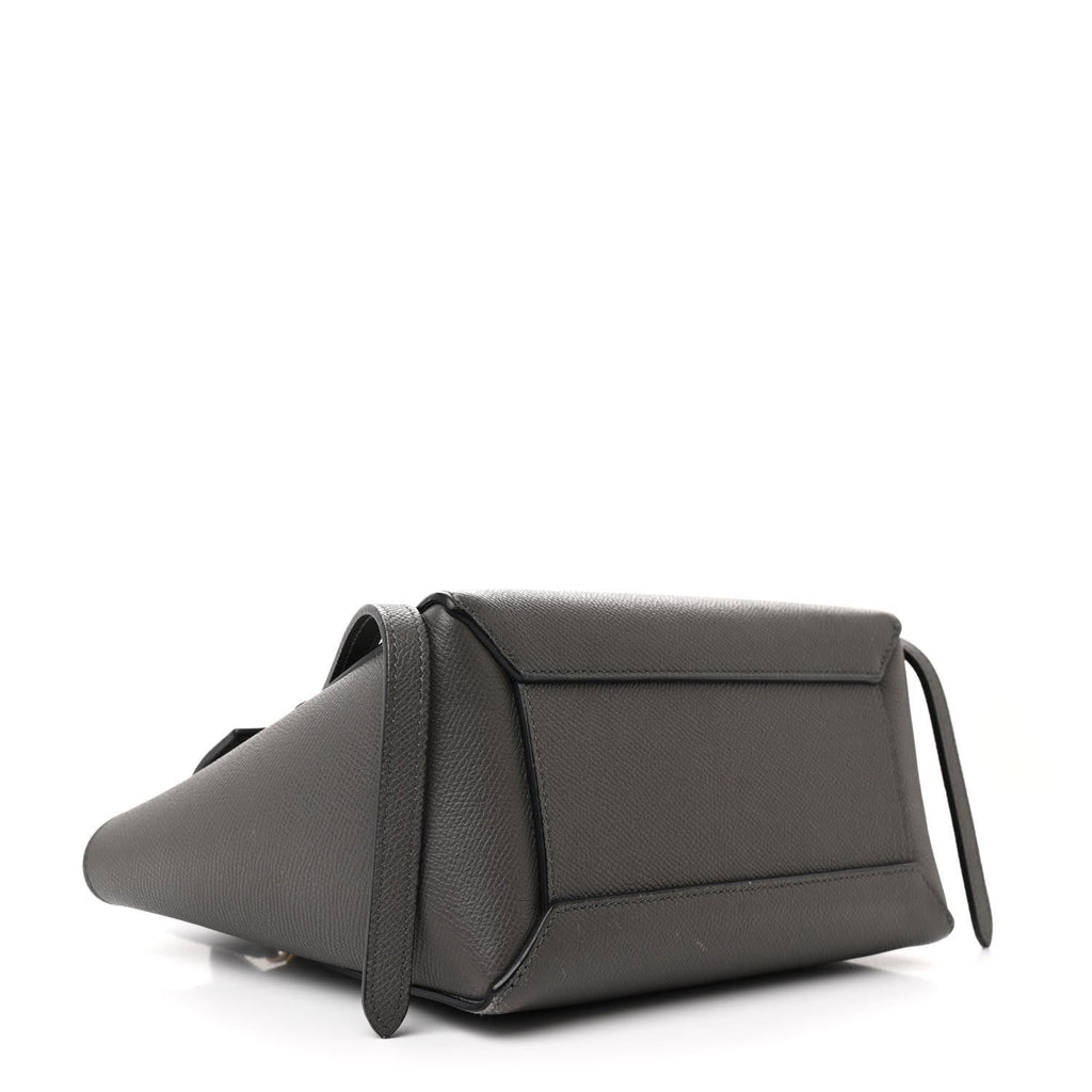Grained Calfskin Nano Belt Bag Grey