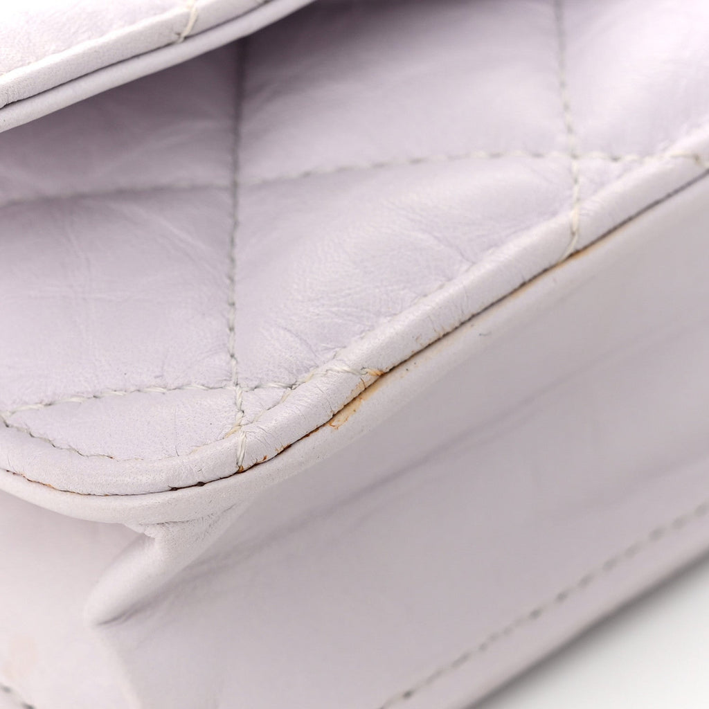 Aged Calfskin Quilted Reissue Wallet On Chain WOC White