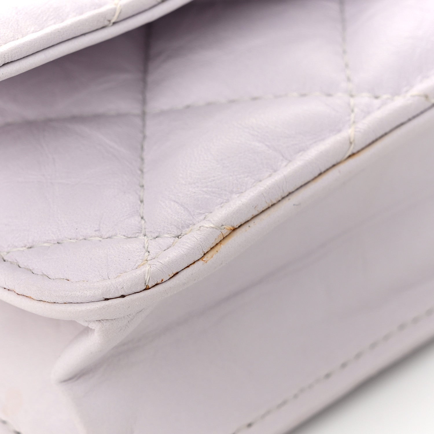 Aged Calfskin Quilted Reissue Wallet On Chain WOC White