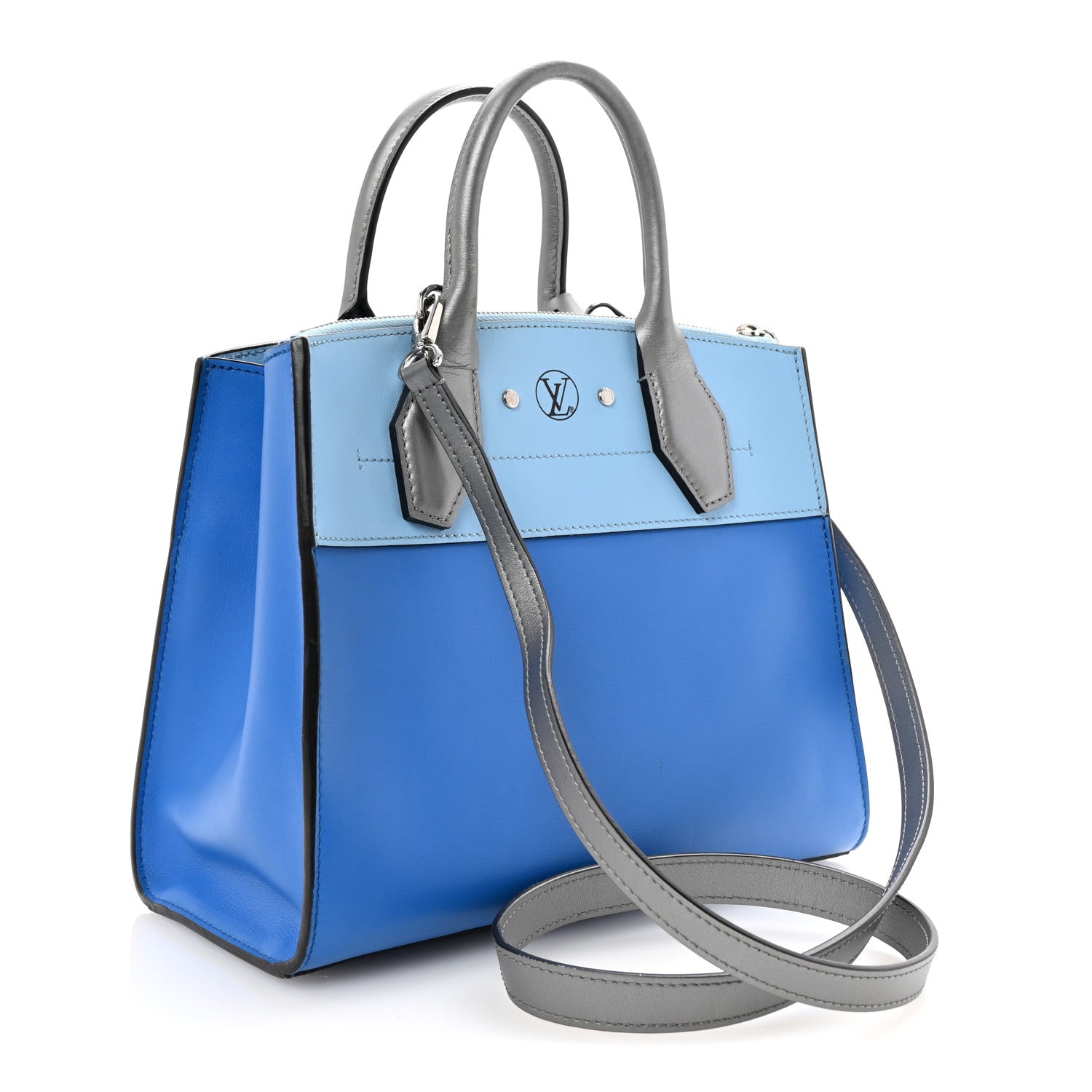 Calfskin City Steamer PM Silver Blue