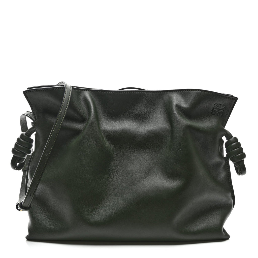 Nappa Calfskin Medium Flamenco Knot Clutch Avocado Green