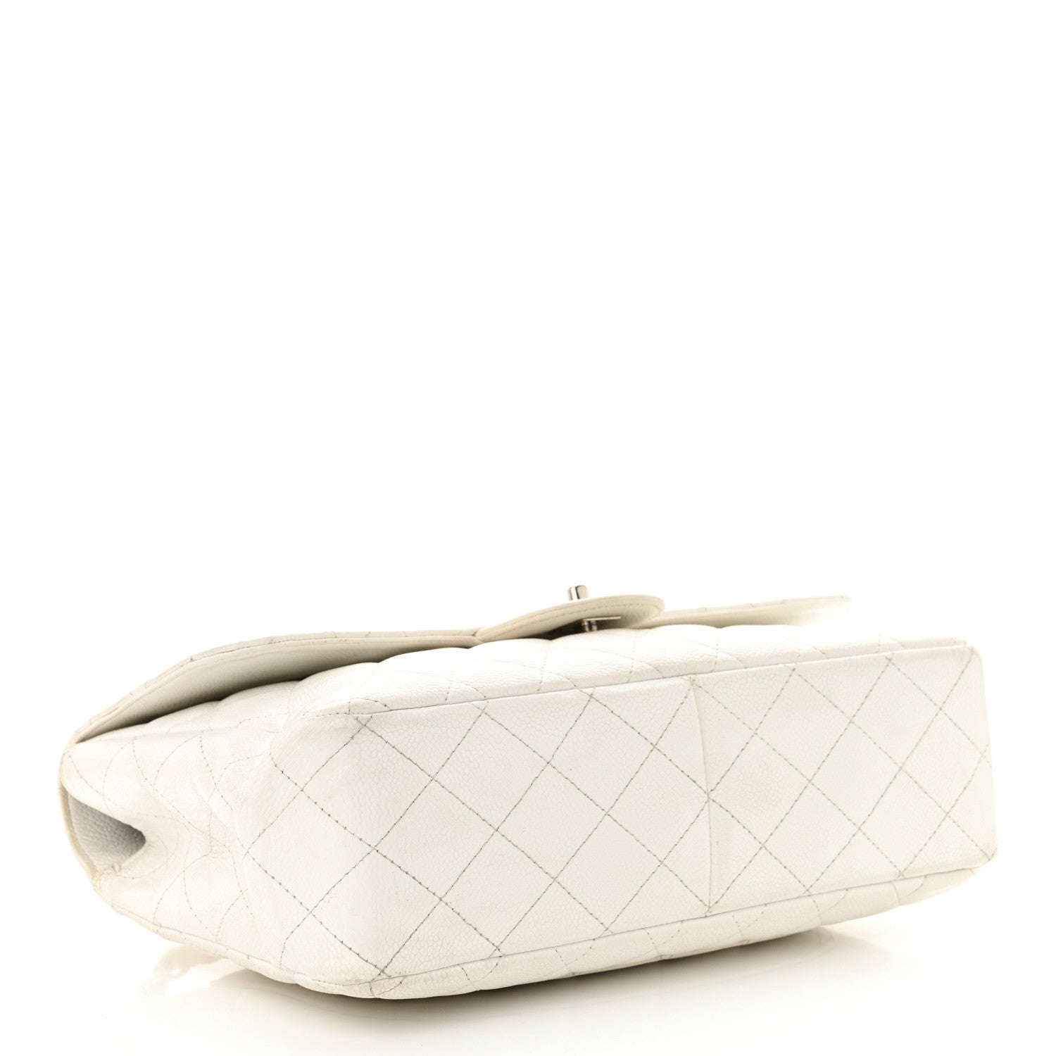 Caviar Jumbo Single Flap White