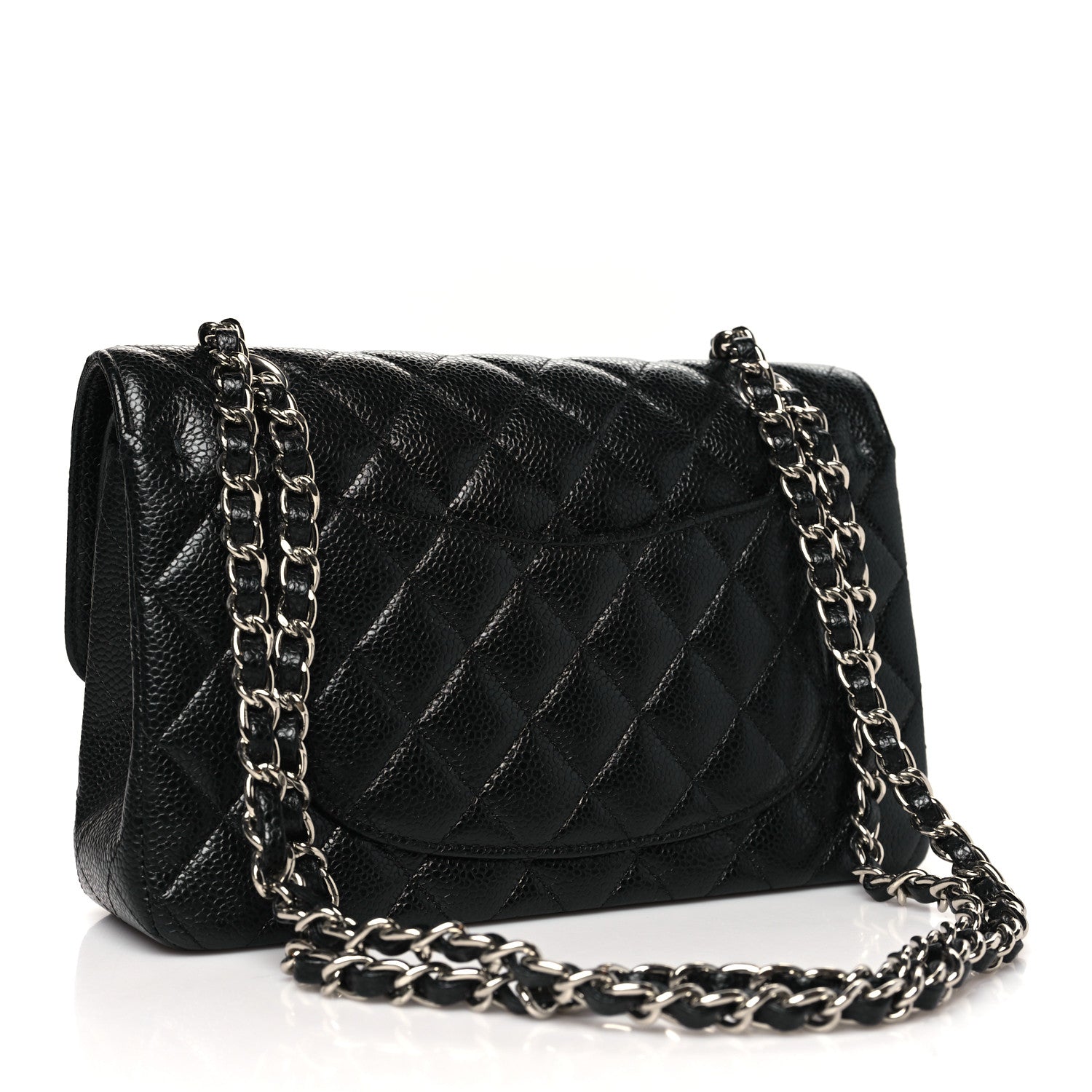 Caviar Quilted Small Double Flap Black