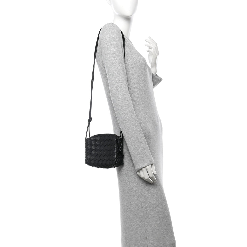 Nappa Intrecciato Mini Loop Camera Bag Black