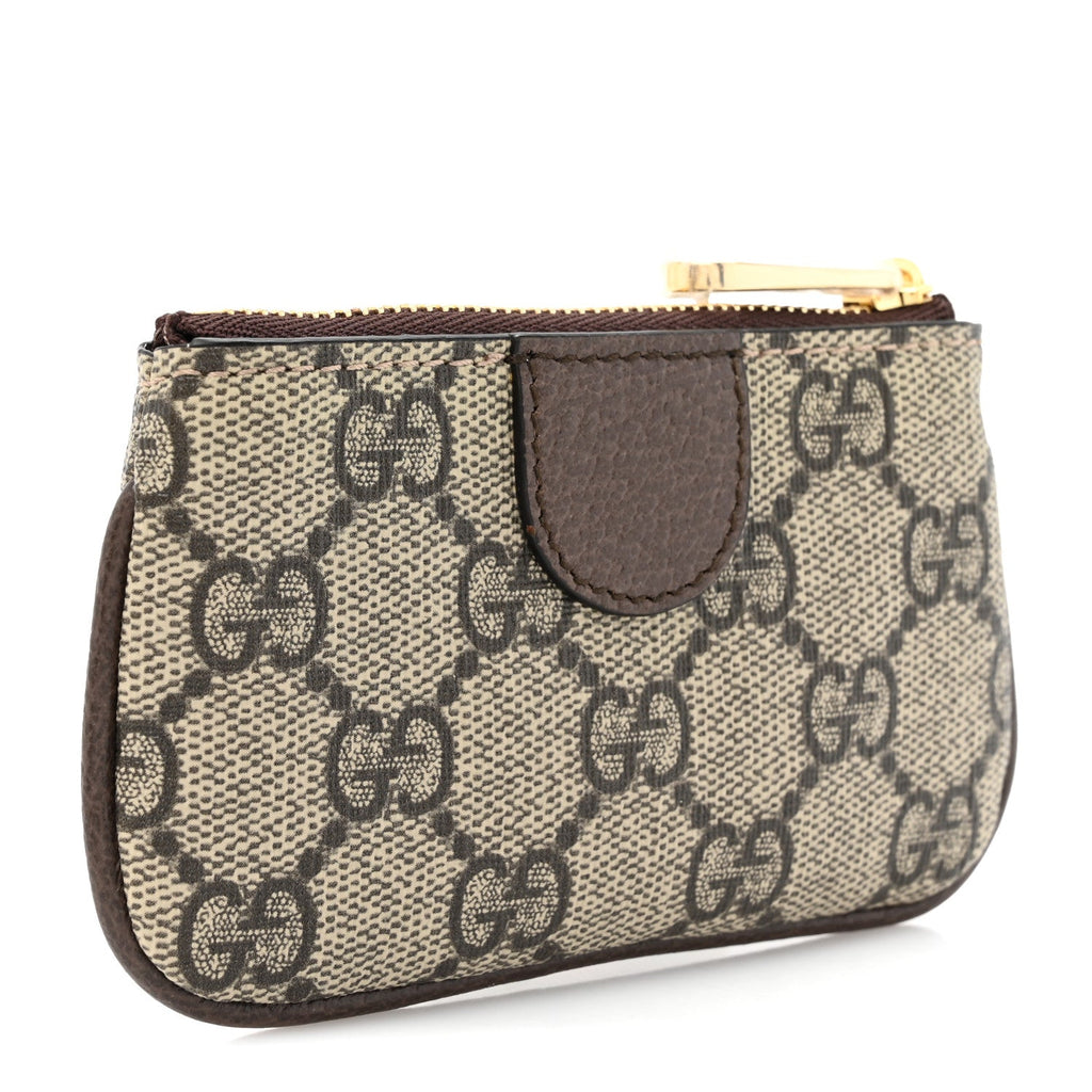 GG Supreme Monogram Web Ophidia Key Case Beige New Acero