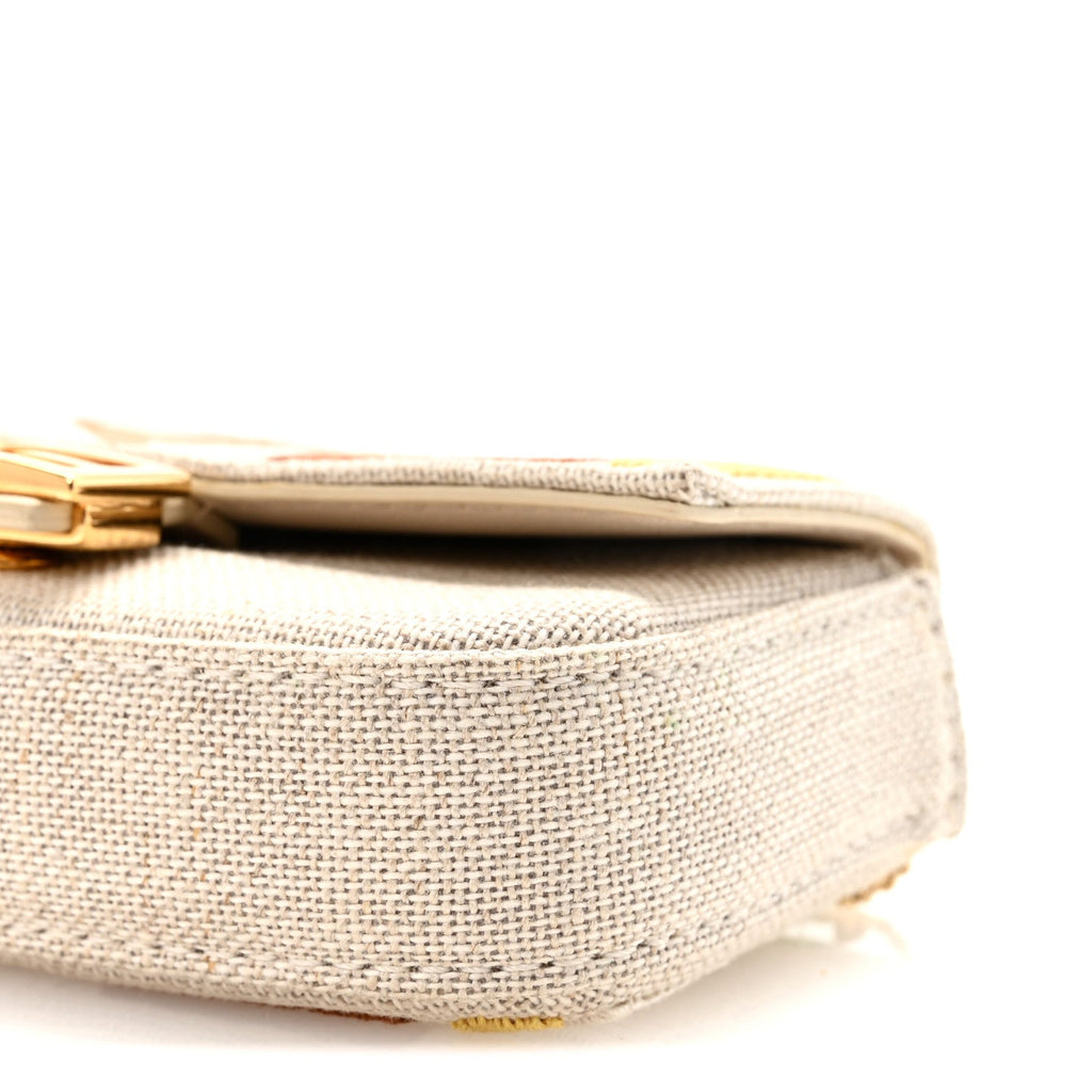 Kuban Canvas FF Embroidered Nano Baguette Charm Grezzo Multicolor