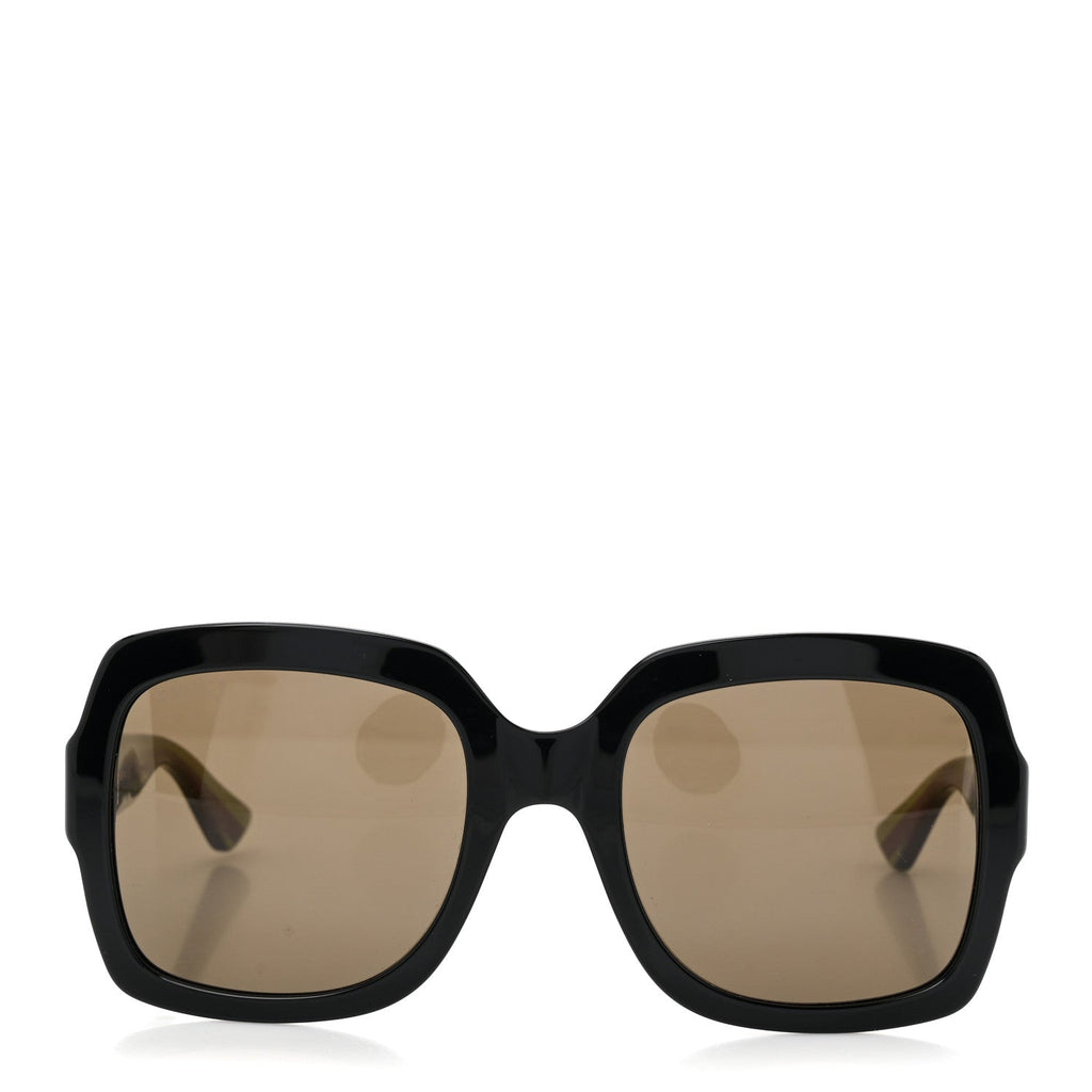Acetate Square Frame Web Glitter Sunglasses GG0036S Black Green