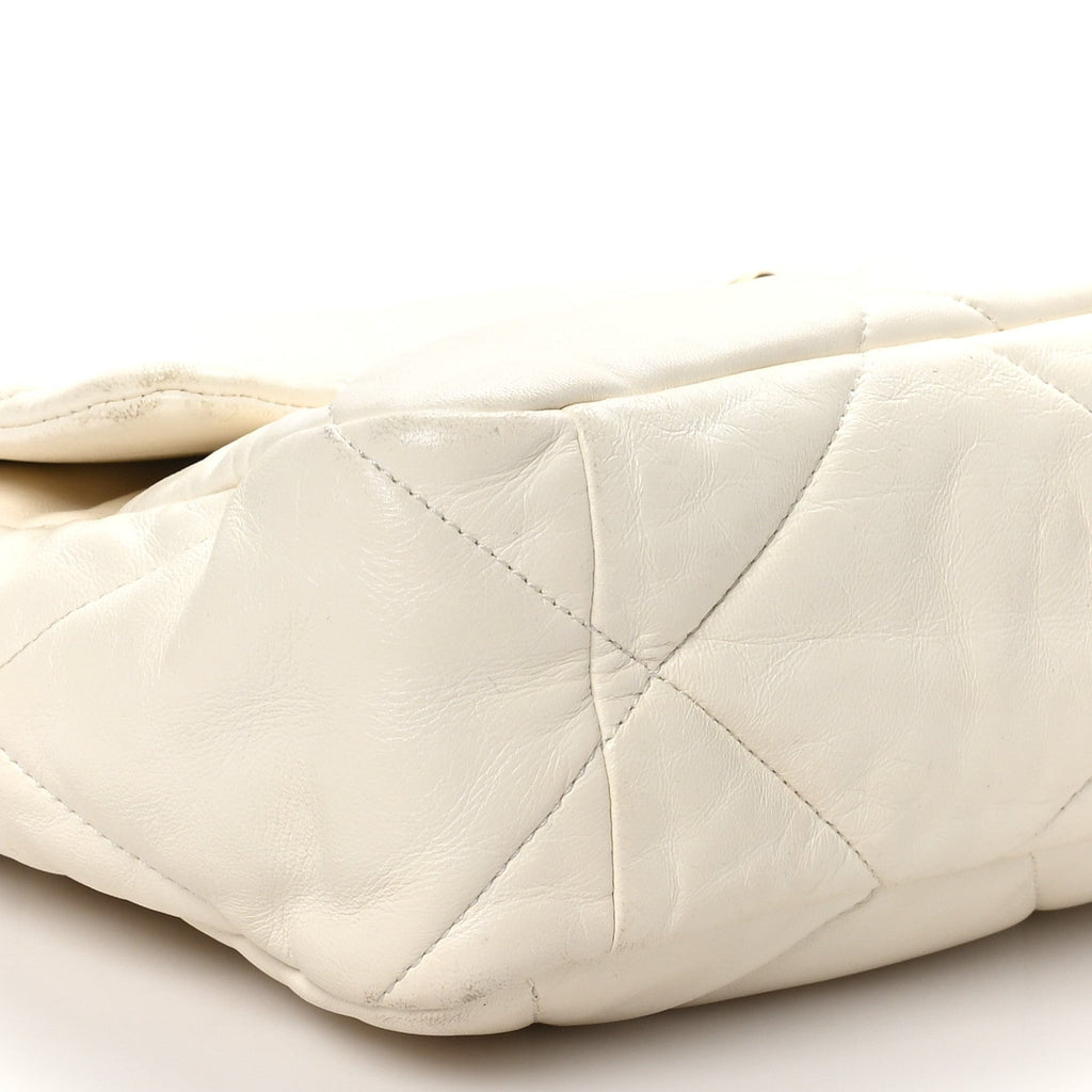 Lambskin Quilted Large Chanel 19 Flap Light Beige