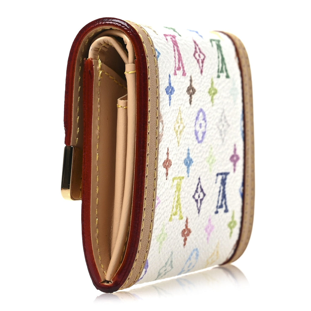 Monogram Multicolor Porte-Monnaie Plat Coin Purse White