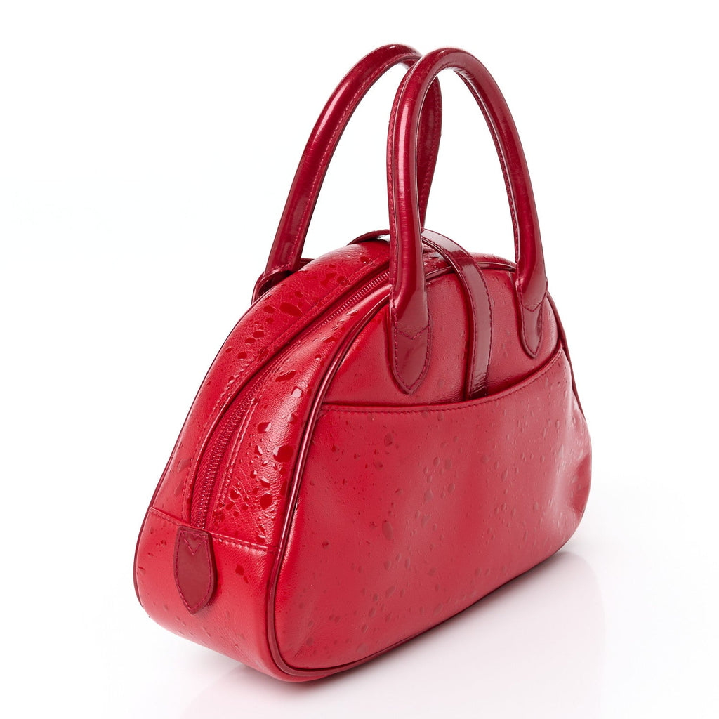 Calfskin Raindrop Saddle Bowler Red
